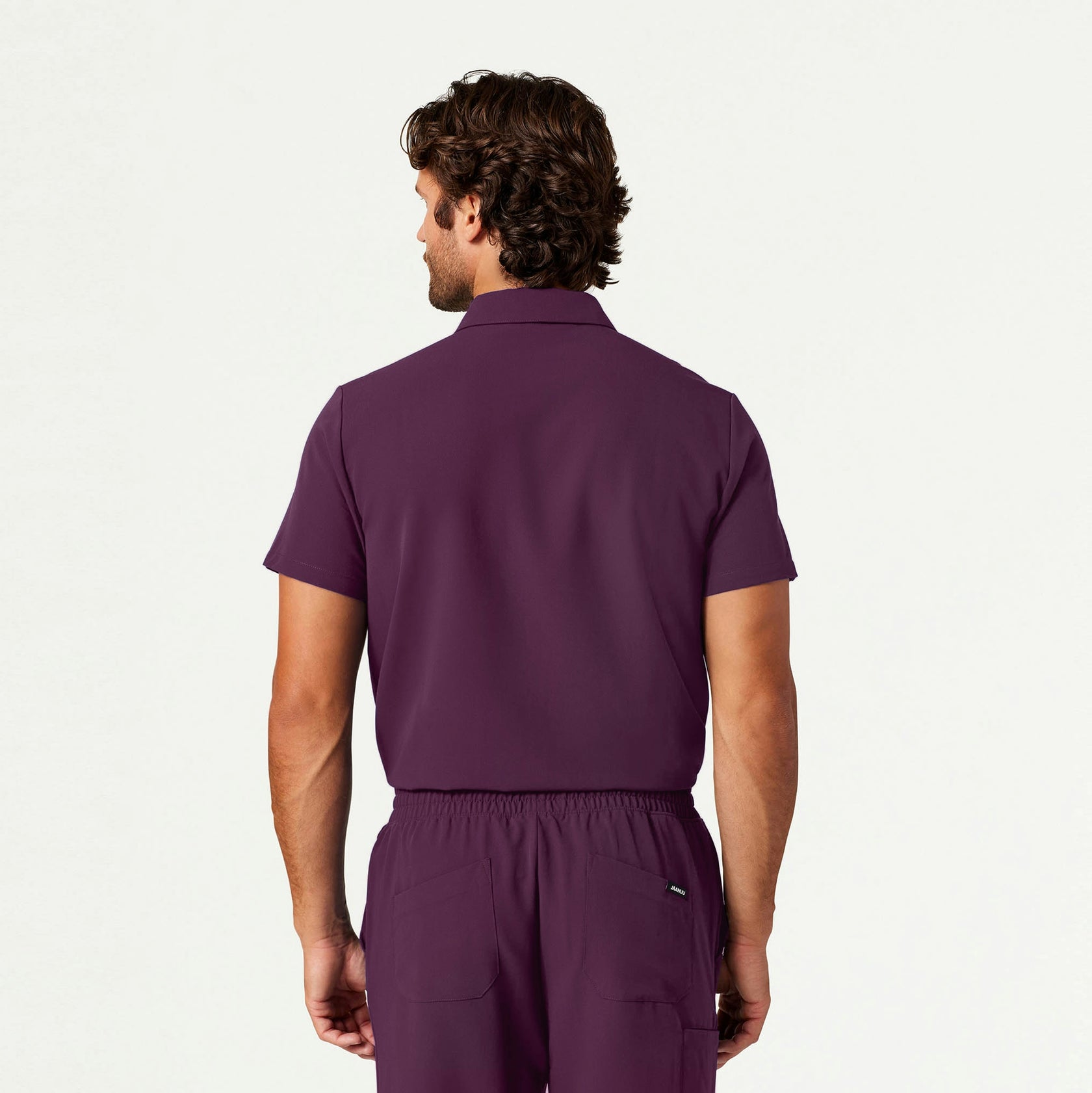 Axis Polo Scrub Top - Dark Amethyst - MEN'S TOPS - Jaanuu