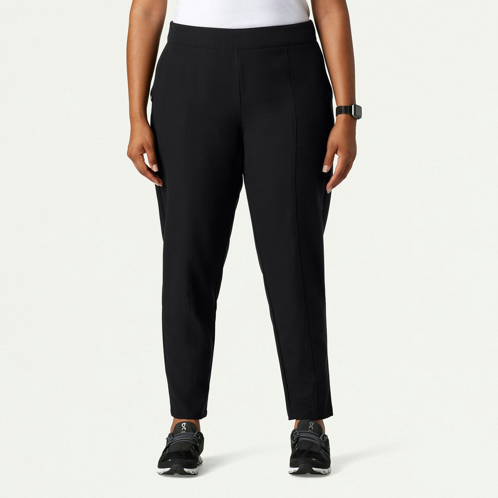 Lio Tapered 5-Pocket Scrub Pant - Black - WOMEN'S PANTS - Jaanuu