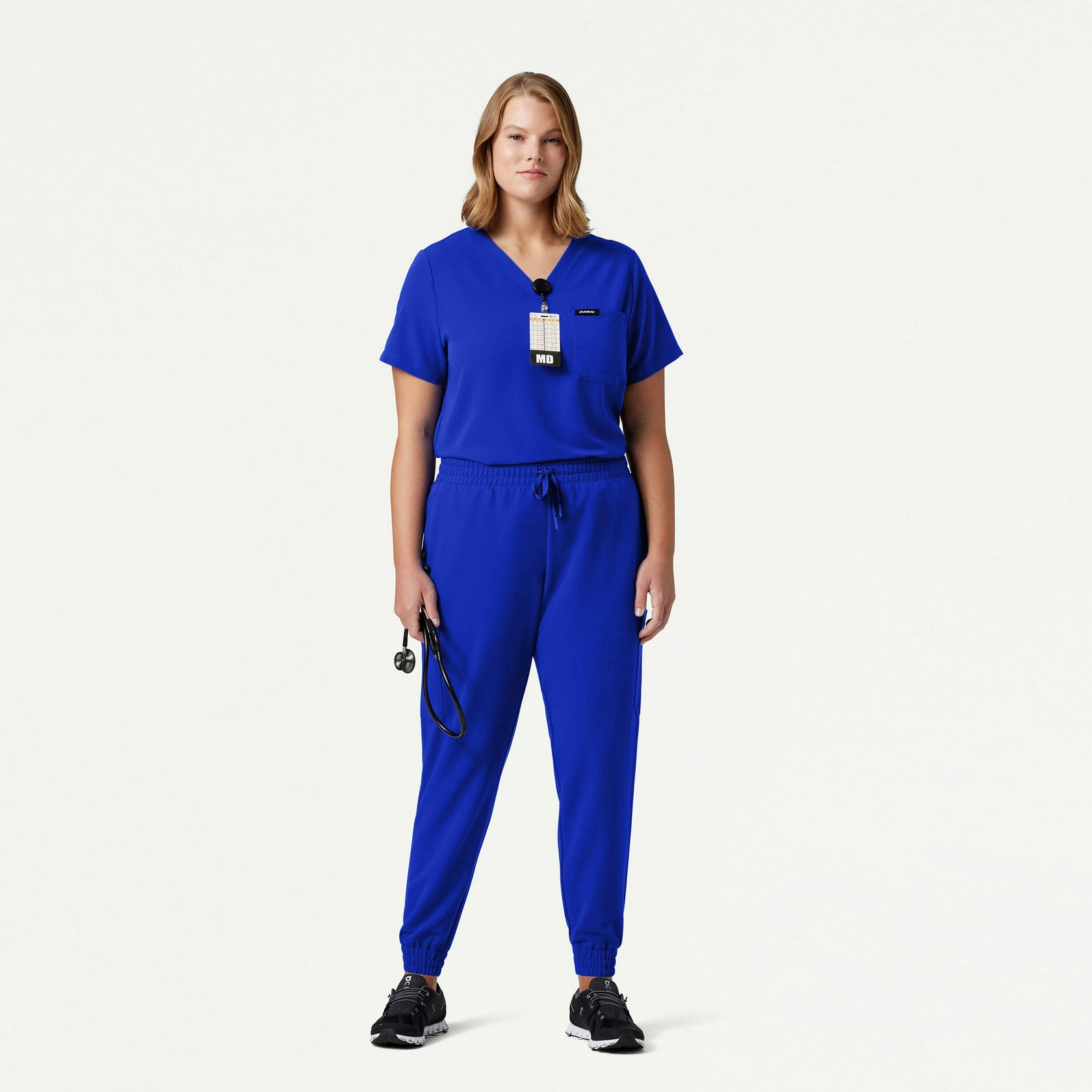 Rhena Essential 1-Pocket Scrub Top - Electric Blue - WOMEN'S TOPS - Jaanuu