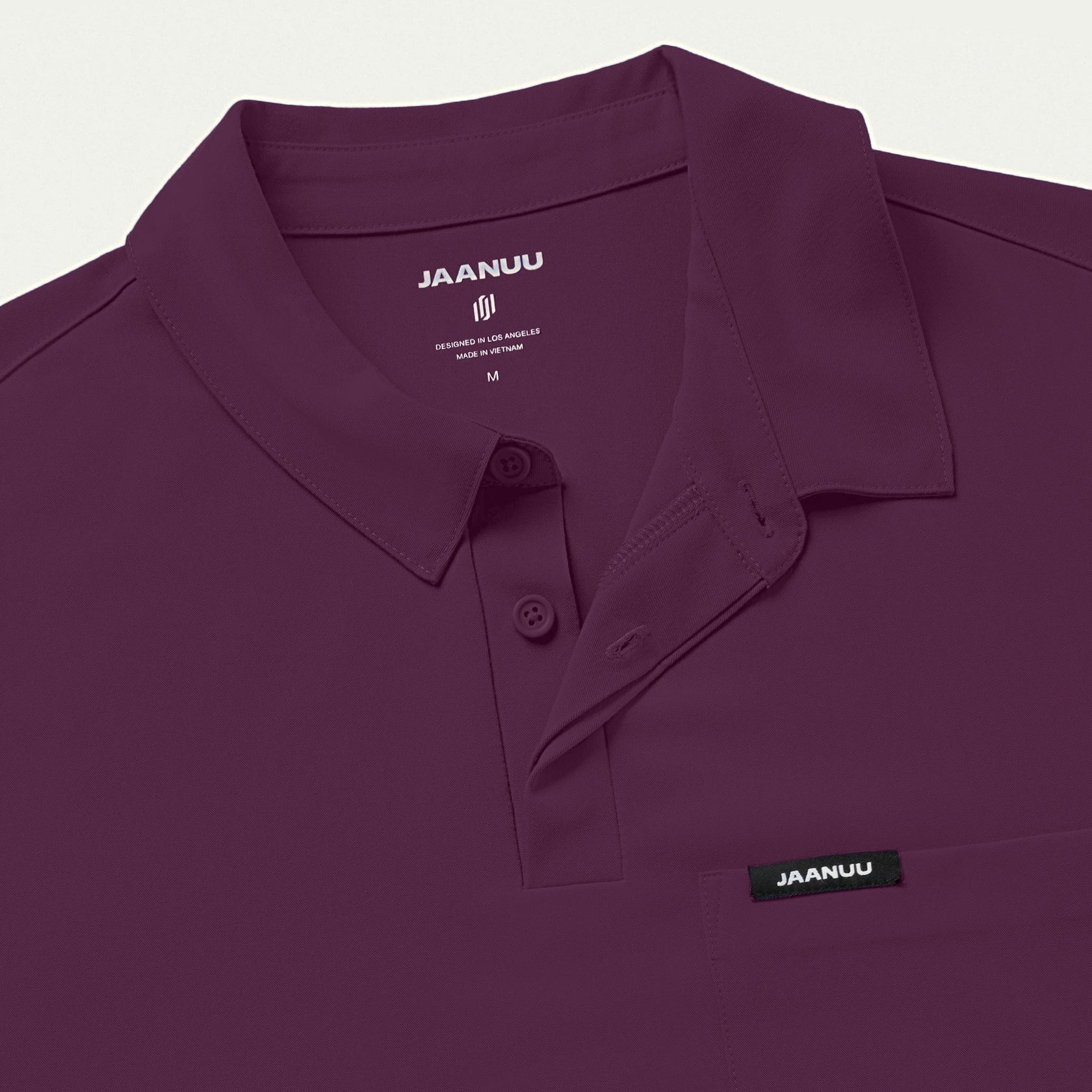 Axis Polo Scrub Top - Dark Amethyst - MEN'S TOPS - Jaanuu