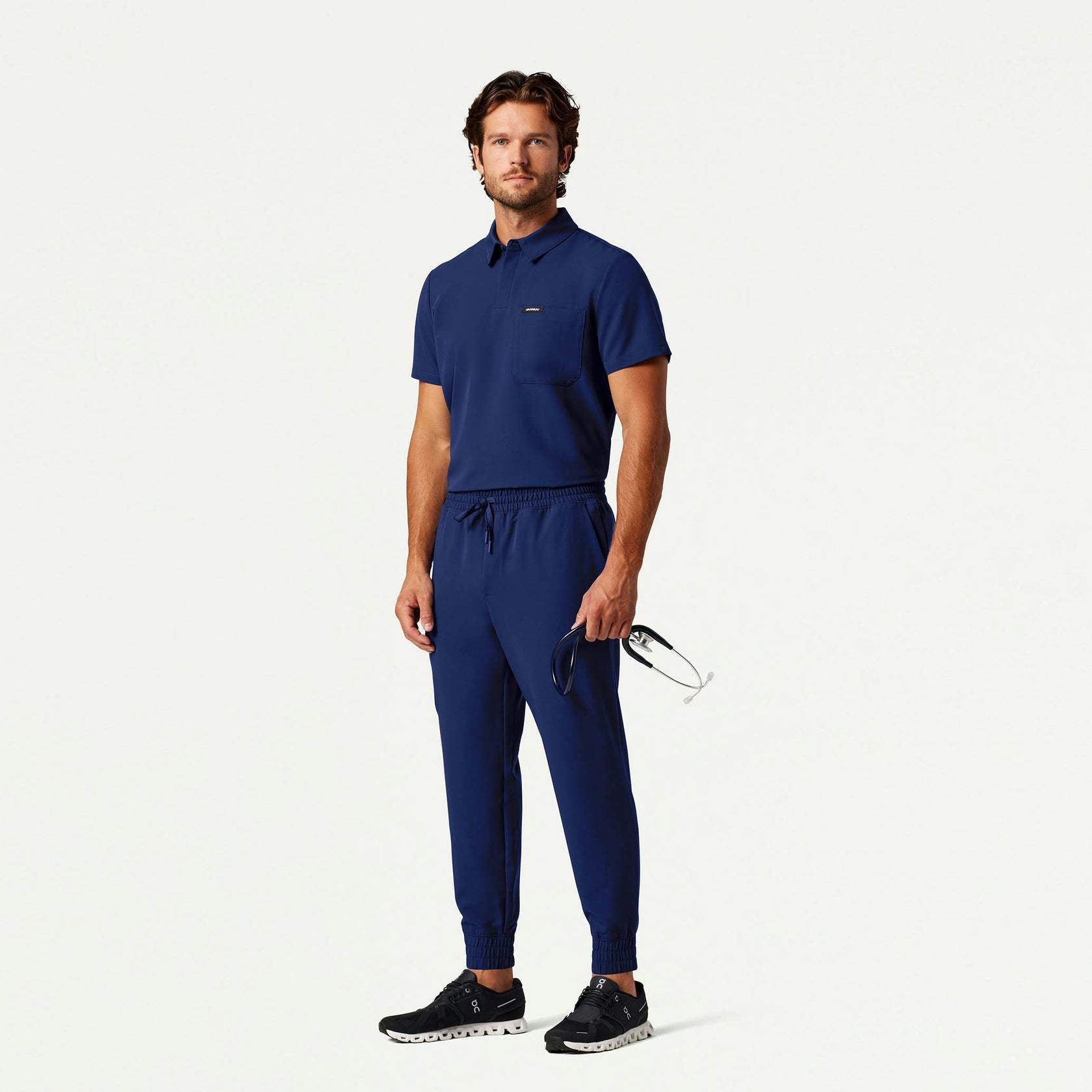 Axis Polo Scrub Top - Navy Blue - MEN'S TOPS - Jaanuu