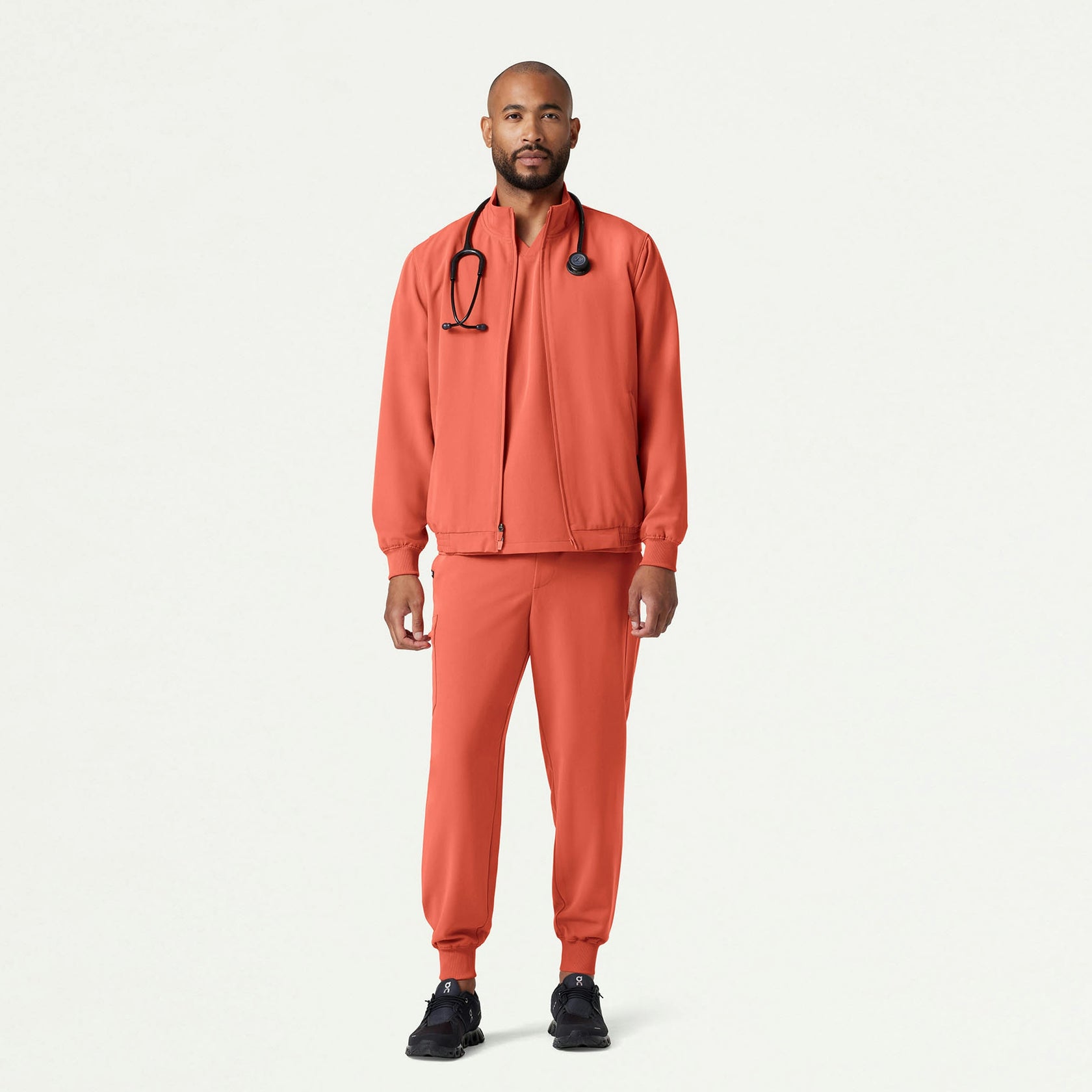 Wolfe Everyday 6-Pocket Scrub Jacket - Terra - MEN'S JACKETS - Jaanuu