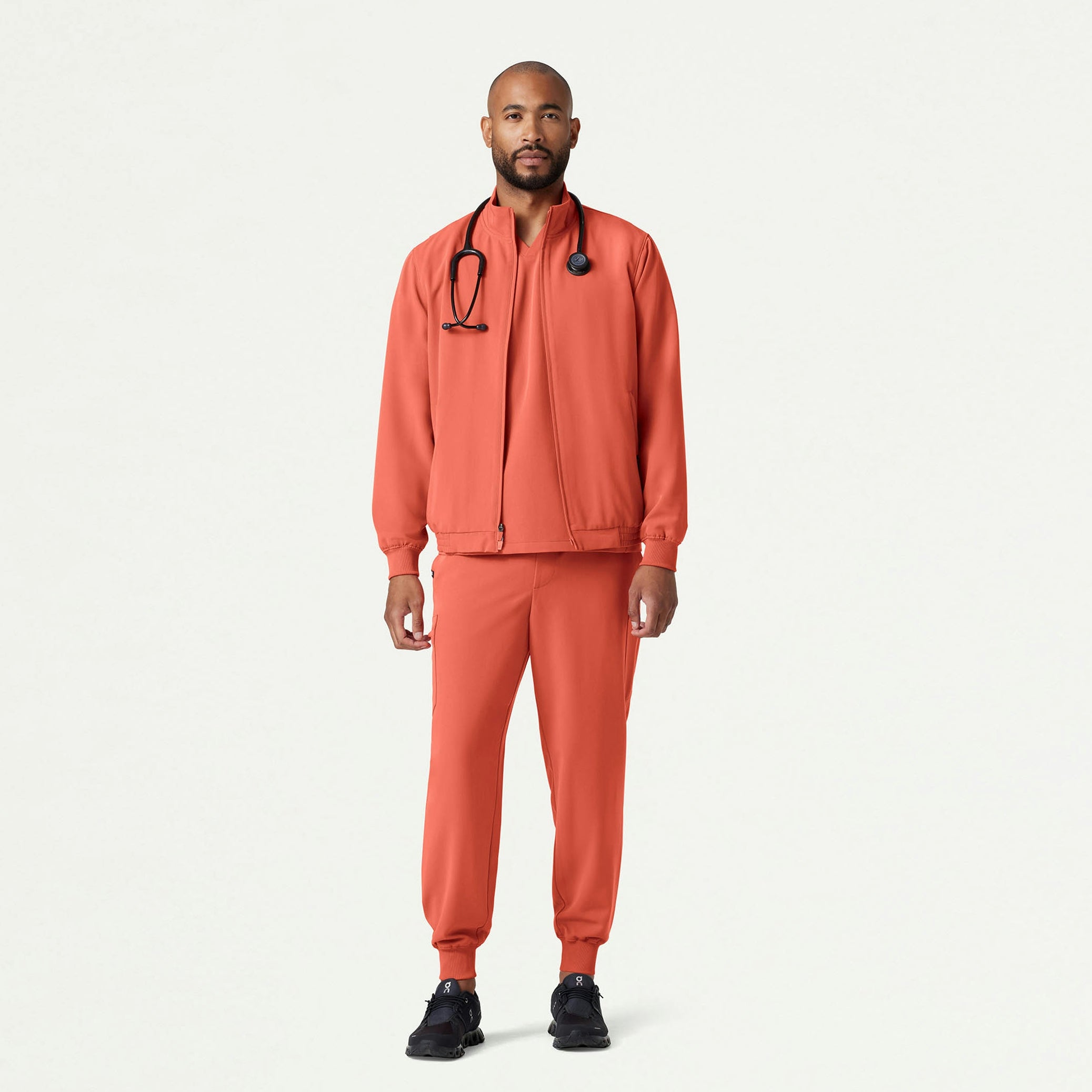 Wolfe Everyday 6-Pocket Scrub Jacket - Terra - MEN'S JACKETS - Jaanuu