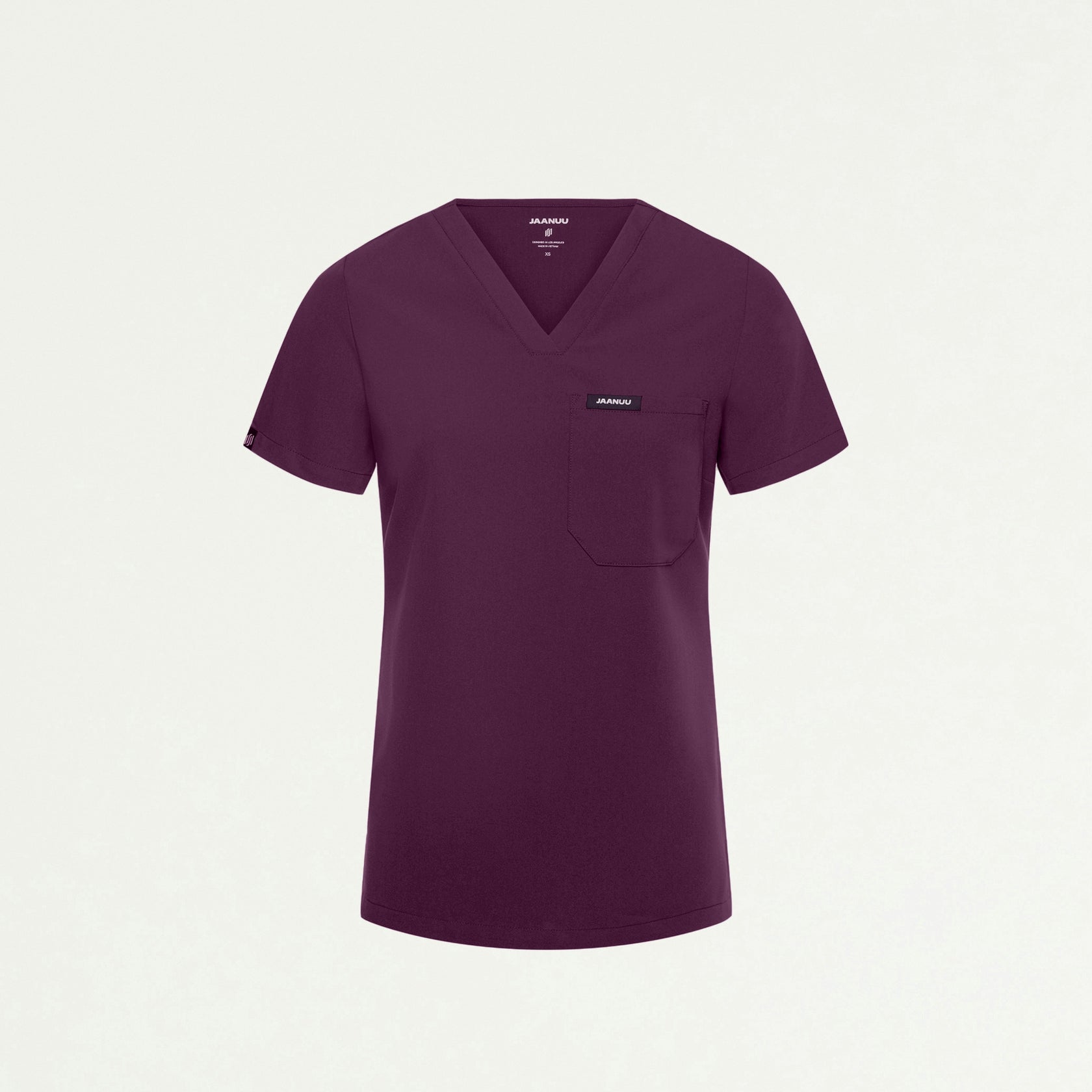 Rhena Slim Essential 1-Pocket Scrub Top - Dark Amethyst - WOMEN'S TOPS - Jaanuu