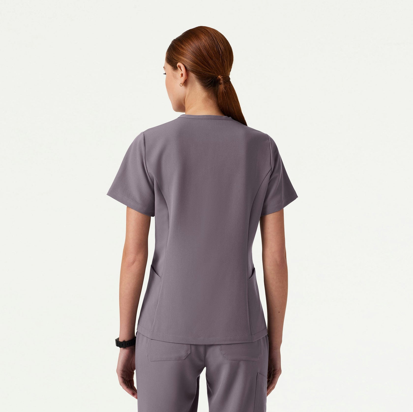 Calix Fit & Flare Scrub Top - Titanium - WOMEN'S TOPS - Jaanuu