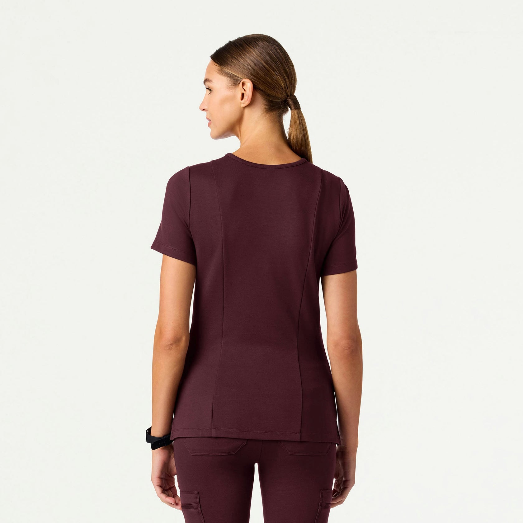 Kass Slim 4-Pocket ULTRAsoft Scrub Top - Raisin - WOMEN'S TOPS - Jaanuu