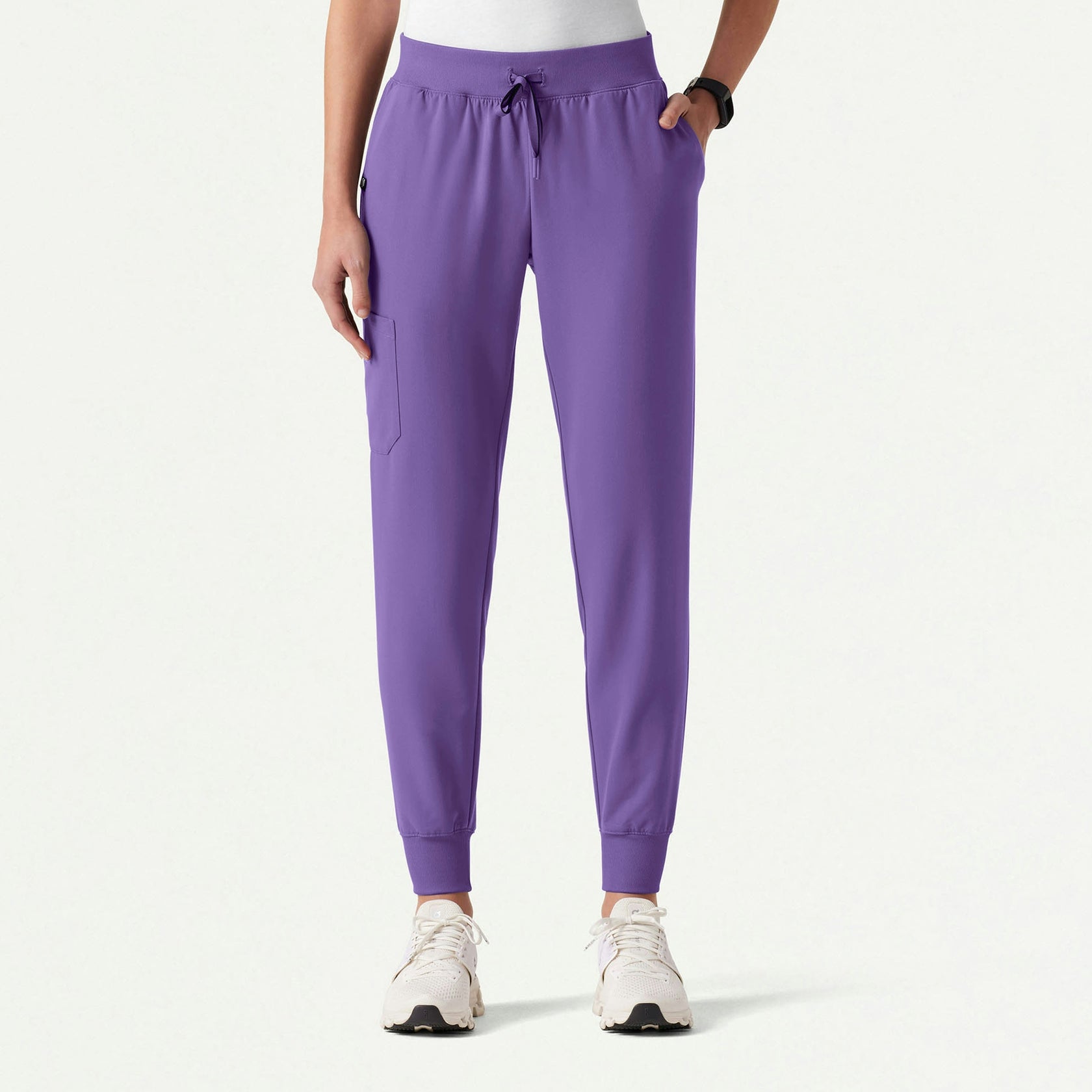 Silex Slim Knit-Waist Scrub Jogger - Violet - WOMEN'S PANTS - Jaanuu