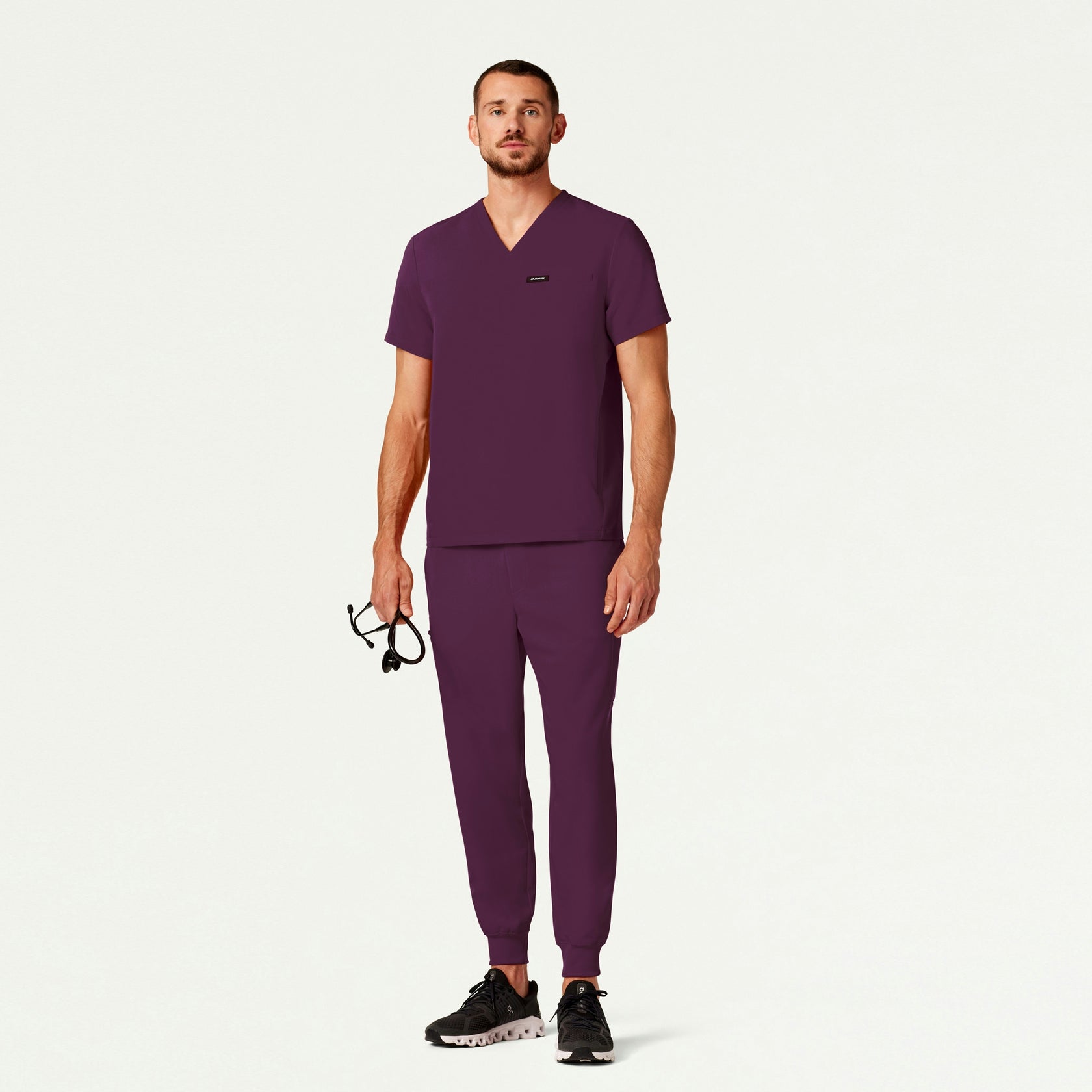 Platt 3-Pocket Scrub Top - Dark Amethyst - MEN'S TOPS - Jaanuu