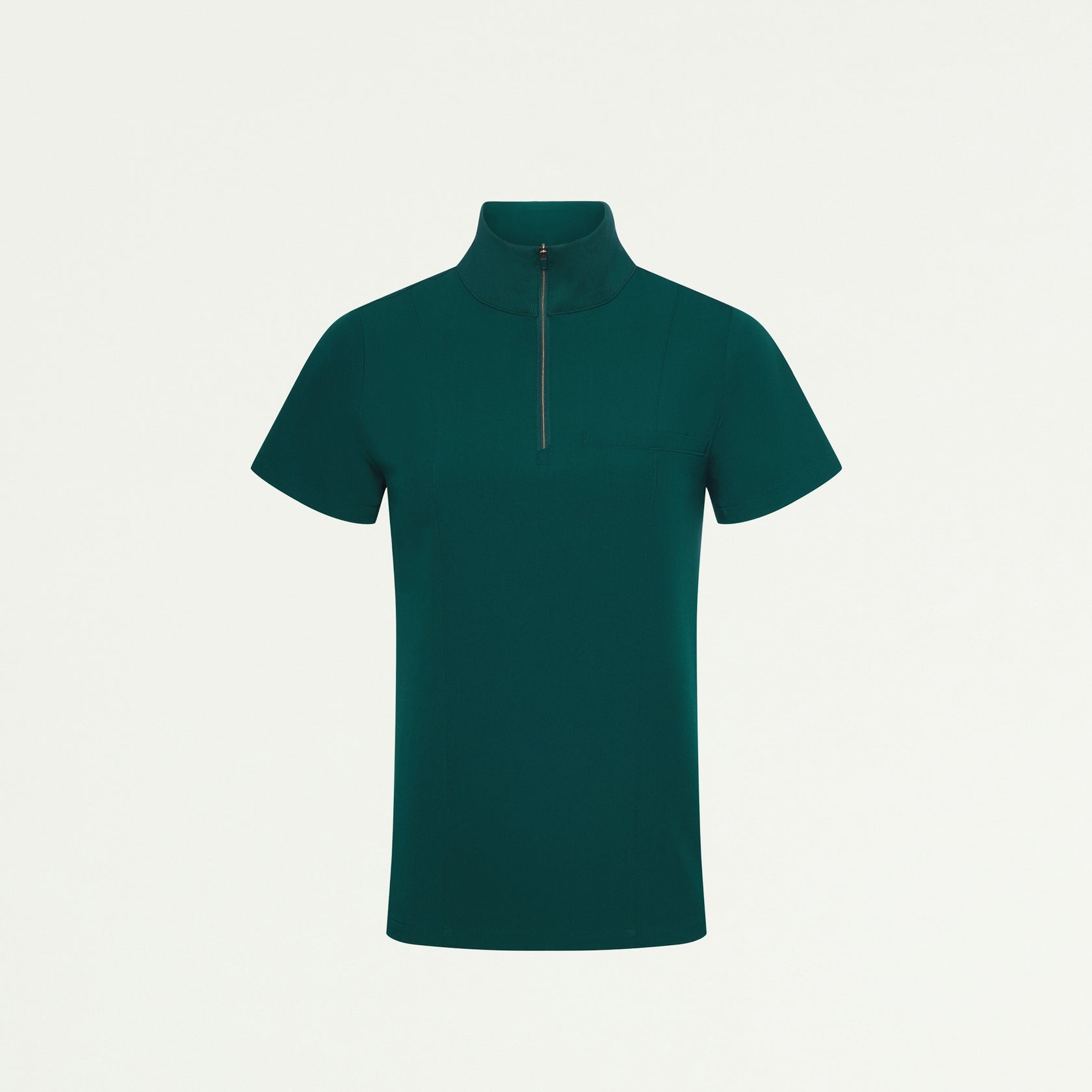 Nora Half-Zip Collared Scrub Top - Midnight Green - WOMEN'S TOPS - Jaanuu