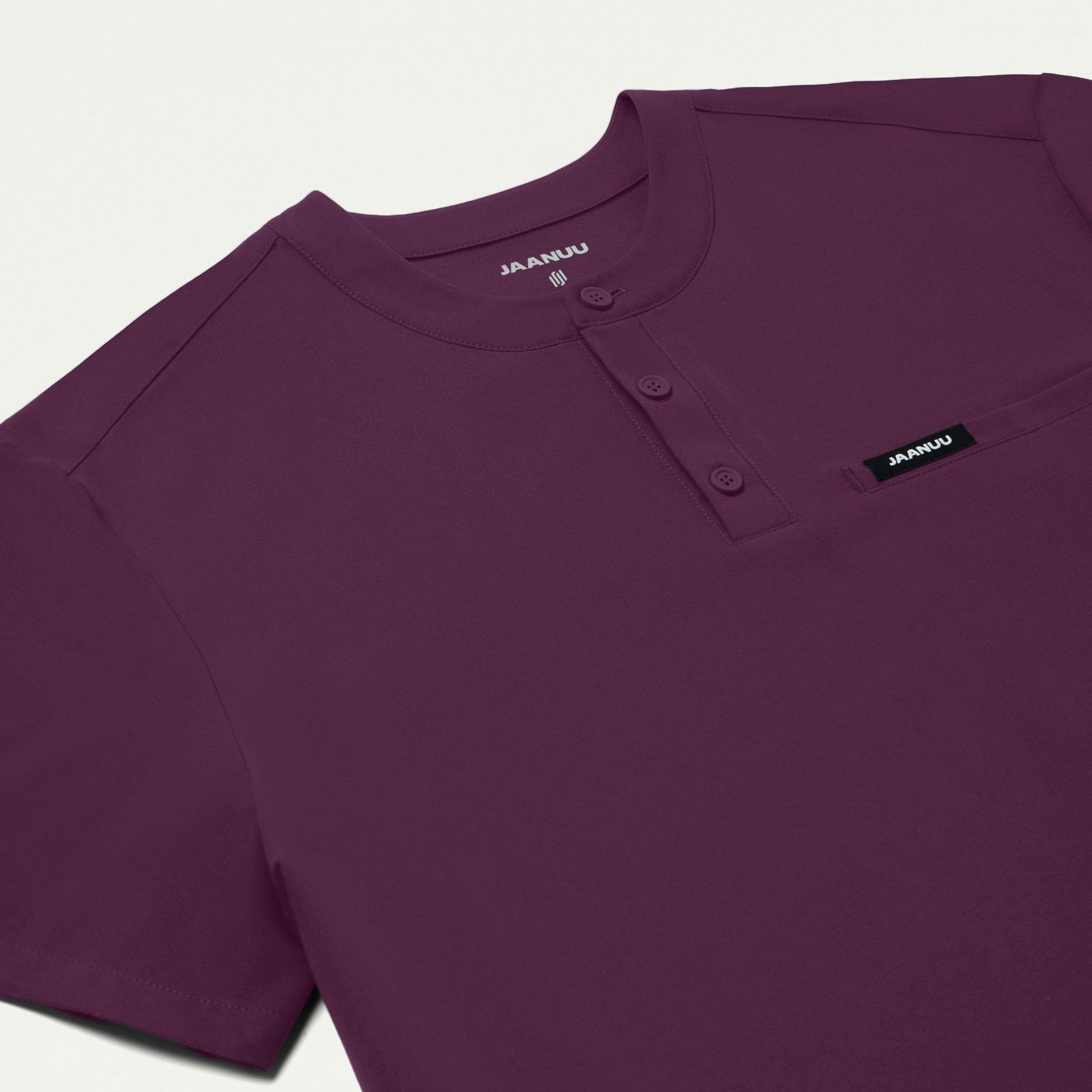 Reeve Henley Scrub Top - Dark Amethyst - MEN'S TOPS - Jaanuu