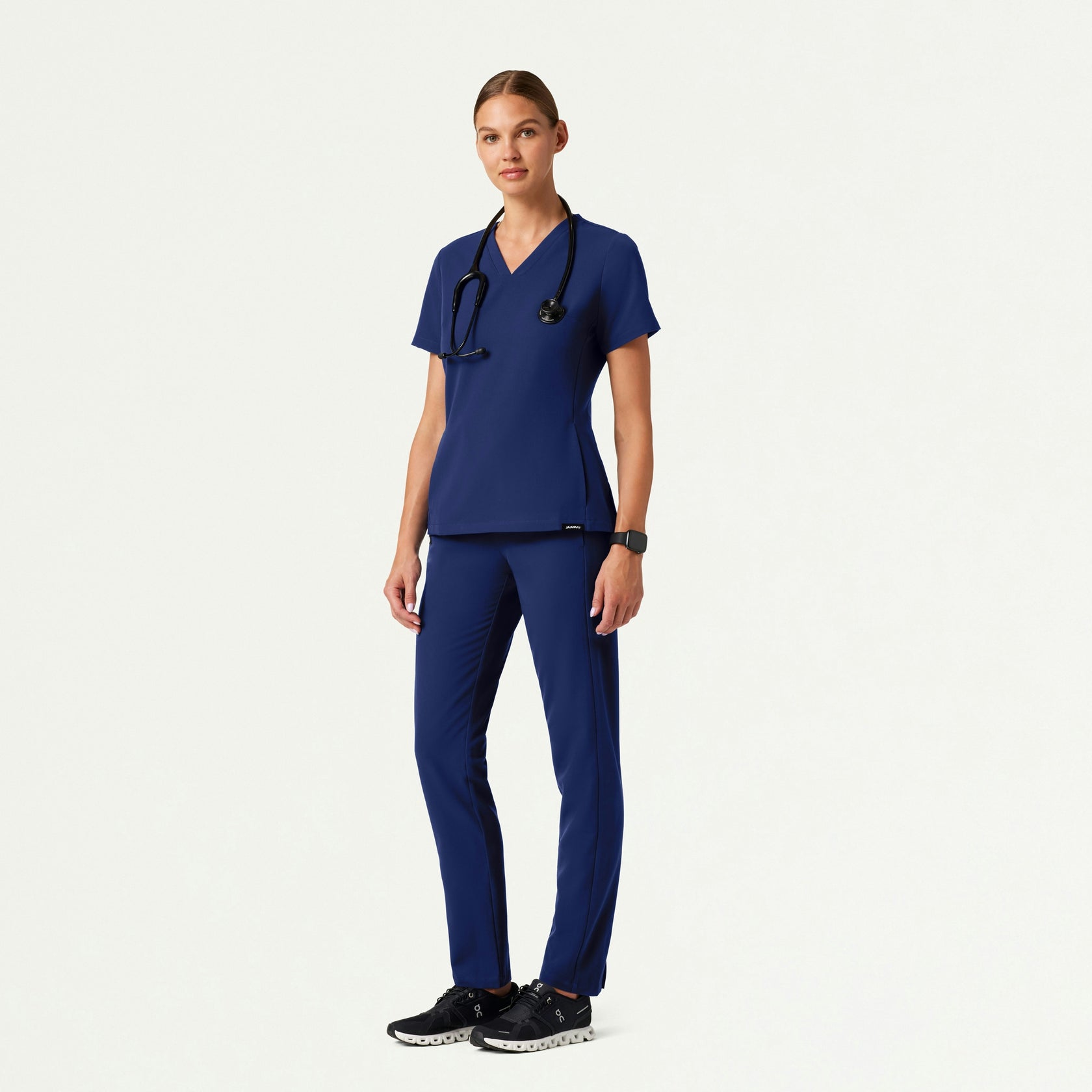 Carte Slim 2-Pocket Scrub Top - Navy Blue - WOMEN'S TOPS - Jaanuu