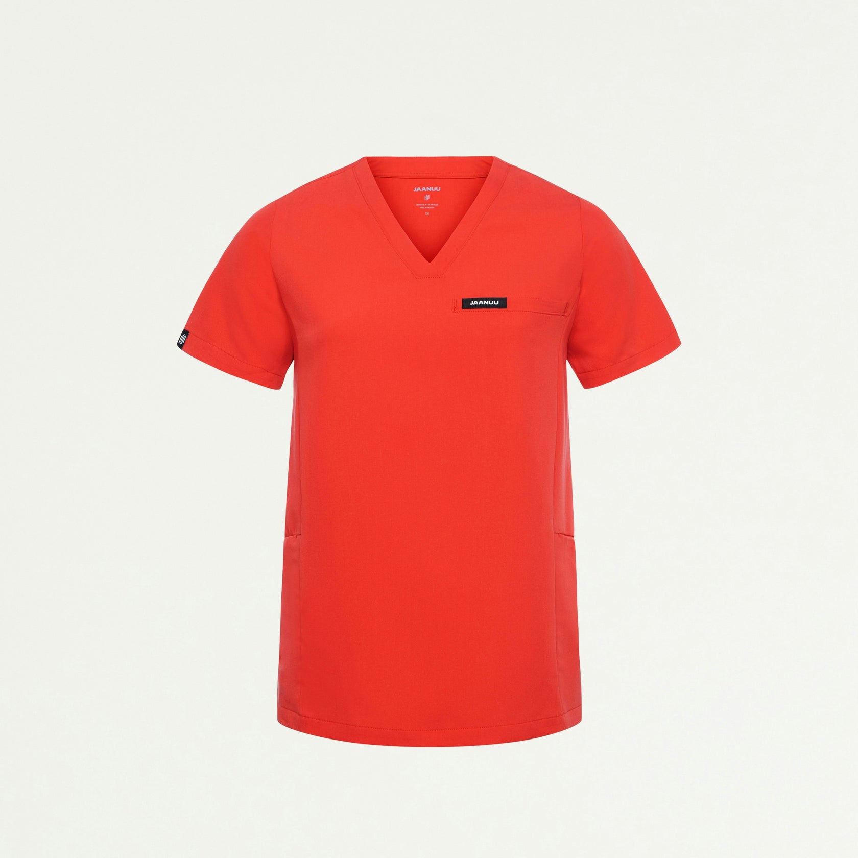 Magna 3-Pocket Scrub Top - Solar Red - WOMEN'S TOPS - Jaanuu