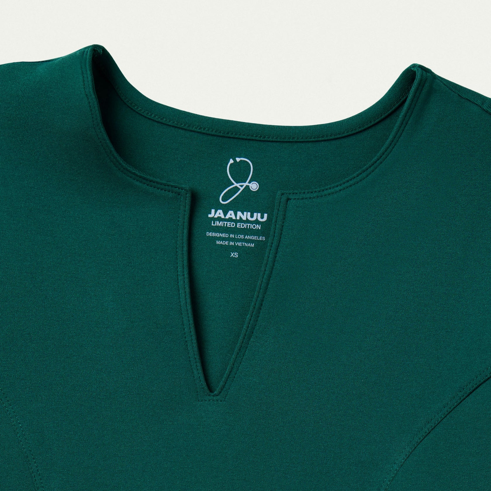 Zoe Slim 3/4-Sleeve ULTRAsoft Scrub Top - Midnight Green - WOMEN'S TOPS - Jaanuu