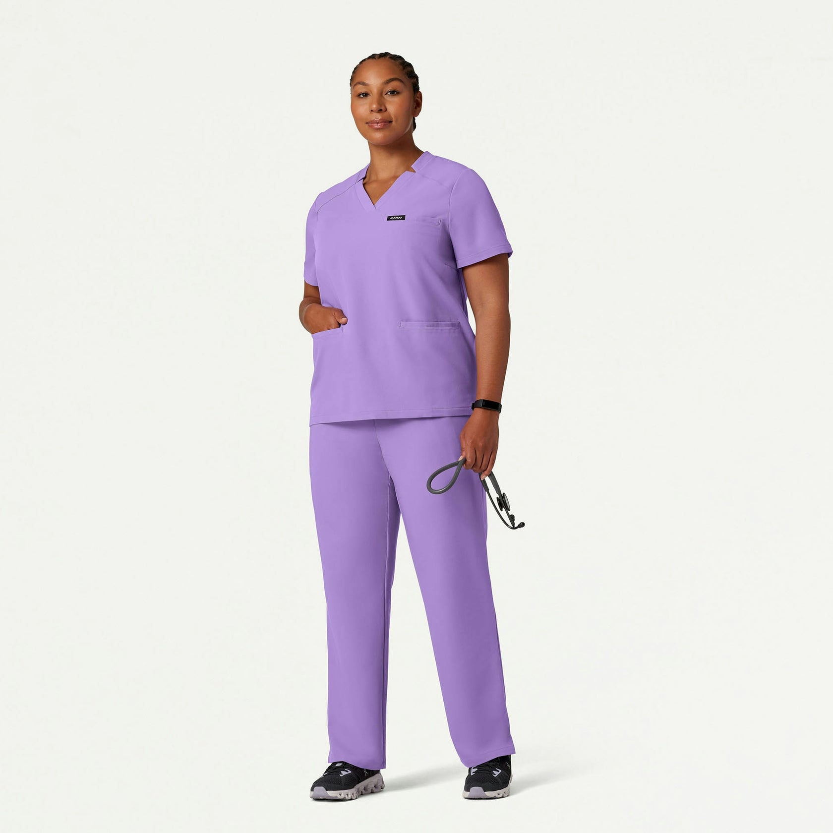 Xenos Essential Knit-Waist Scrub Pant - Lilac - WOMEN'S PANTS - Jaanuu