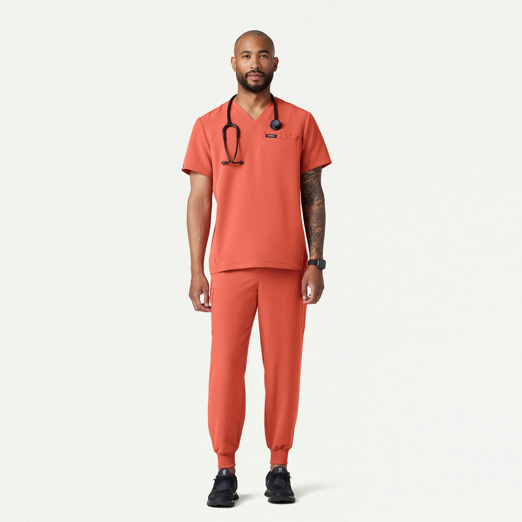 Platt 3-Pocket Scrub Top - Terra - MEN'S TOPS - Jaanuu