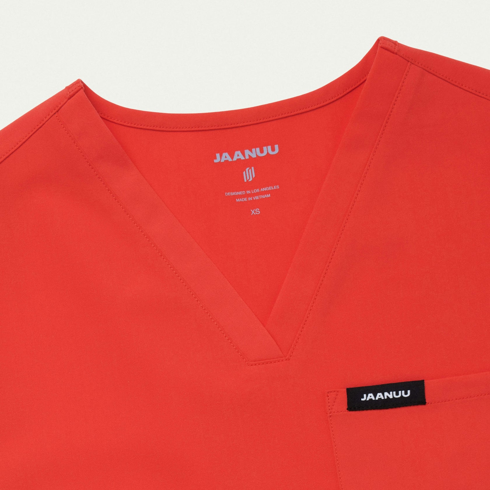Rhena Essential 1-Pocket Scrub Top - Solar Red - WOMEN'S TOPS - Jaanuu