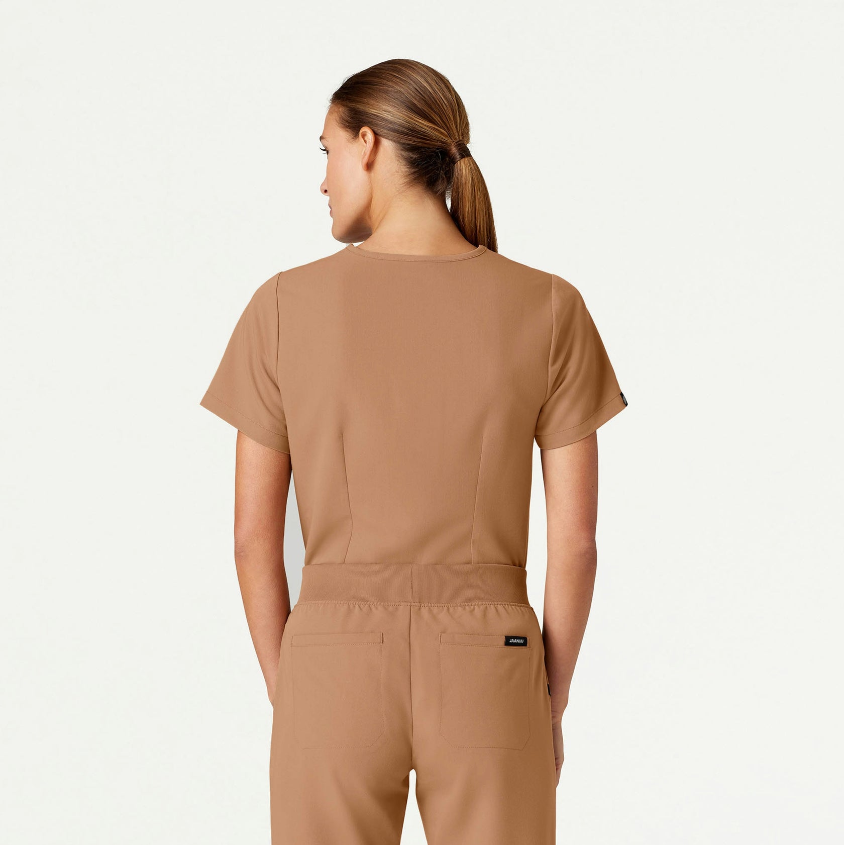 Rhena Essential 1-Pocket Scrub Top - Trench - WOMEN'S TOPS - Jaanuu