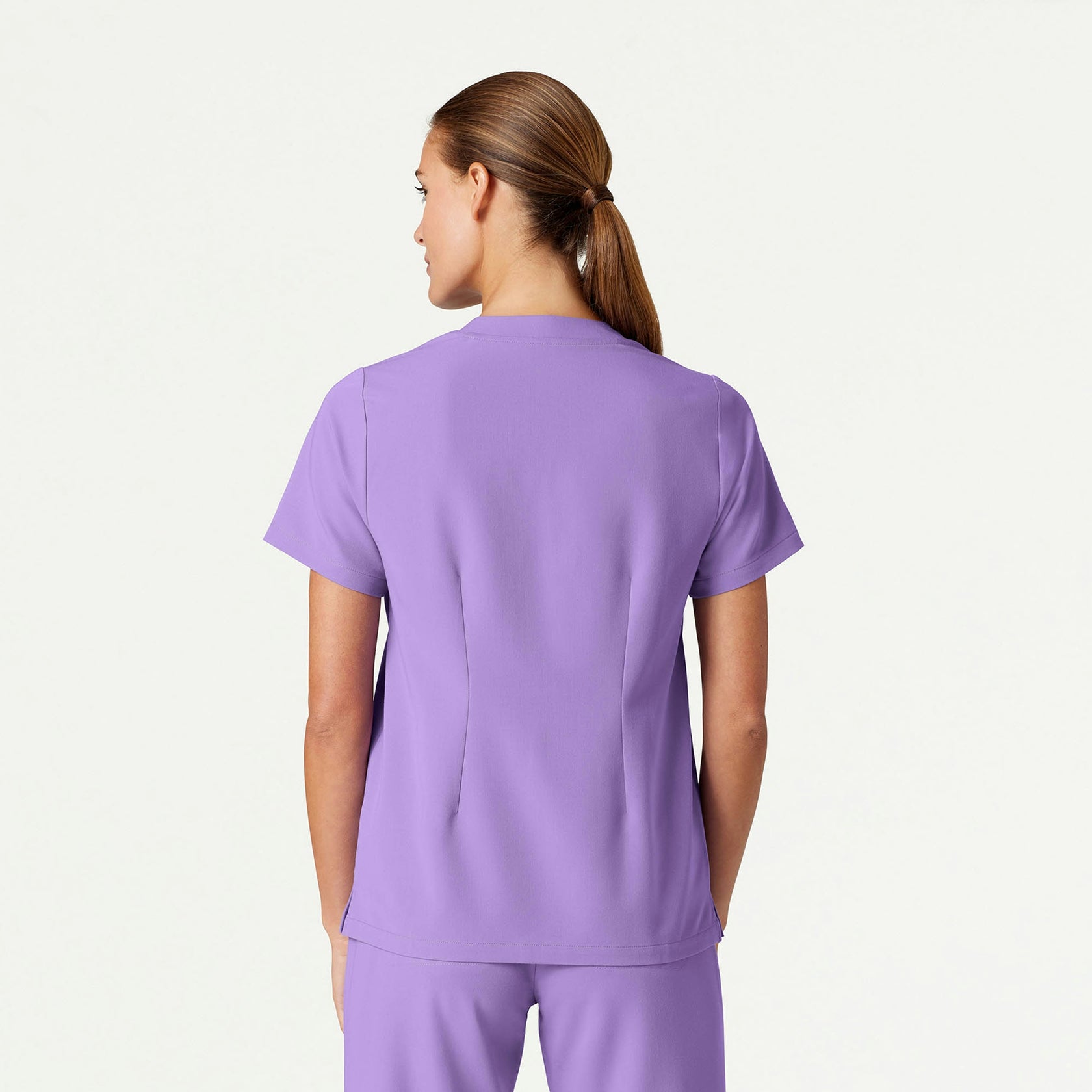 Helia Notched V-Neck Scrub Top - Lilac - WOMEN'S TOPS - Jaanuu