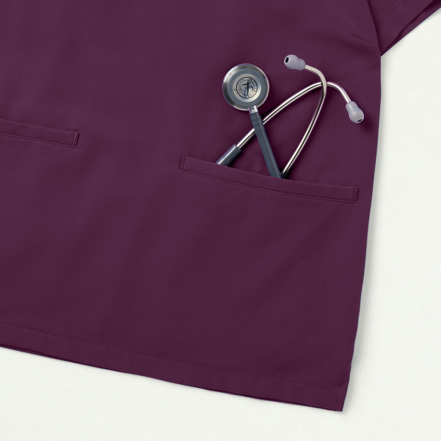 Helia Notched V-Neck Scrub Top - Dark Amethyst - WOMEN'S TOPS - Jaanuu