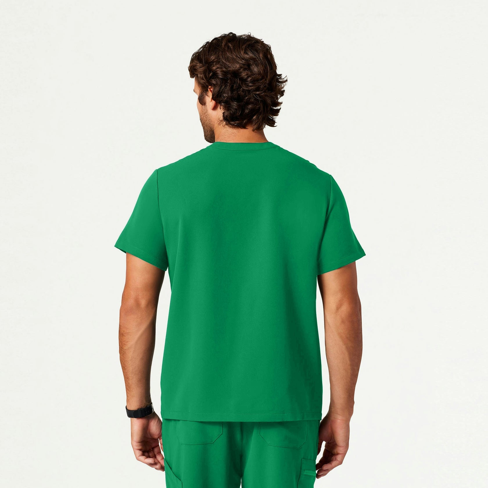 Reeve Henley Scrub Top - Emerald Green - MEN'S TOPS - Jaanuu
