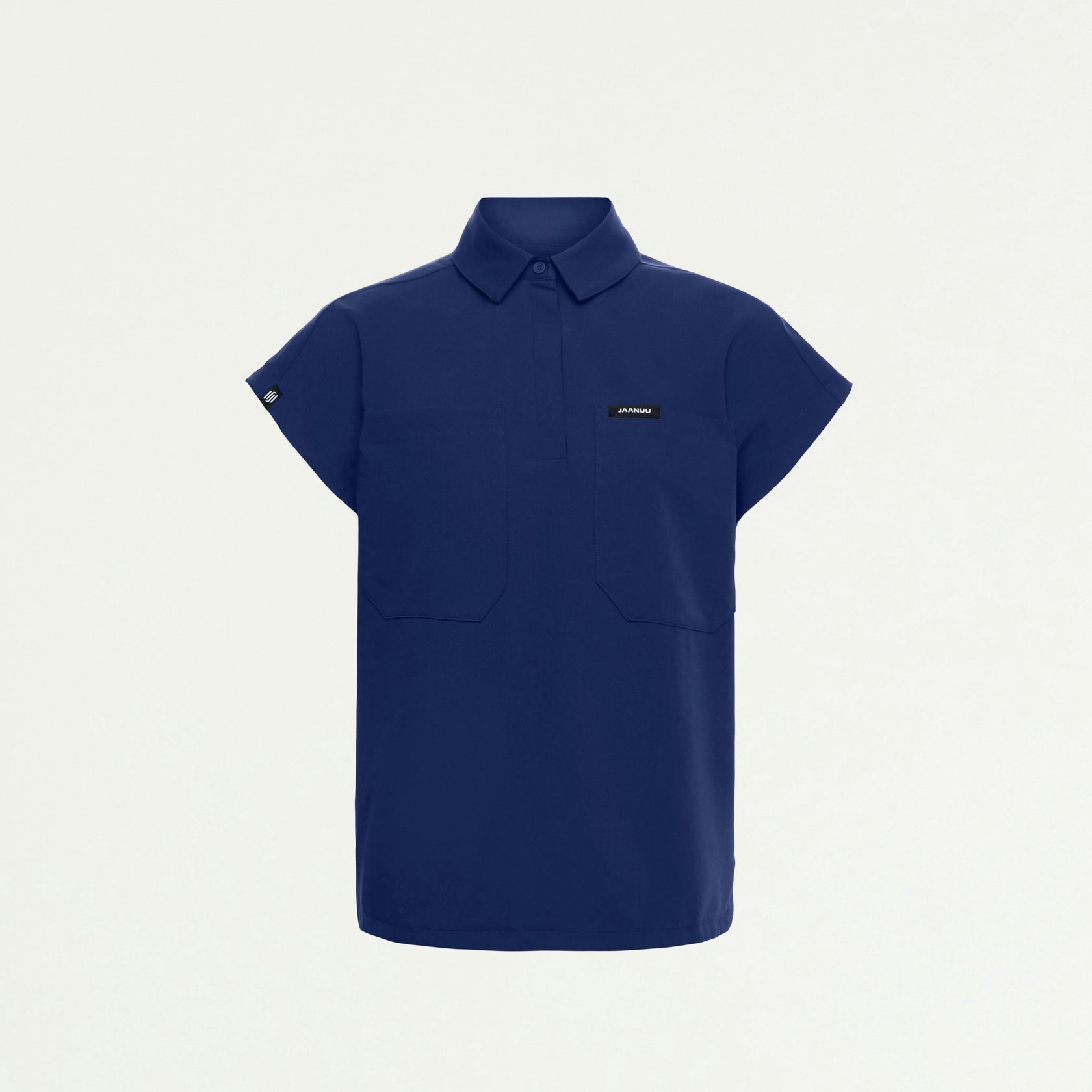 Acta Oversized 2-Pocket Scrub Top - Navy Blue - WOMEN'S TOPS - Jaanuu
