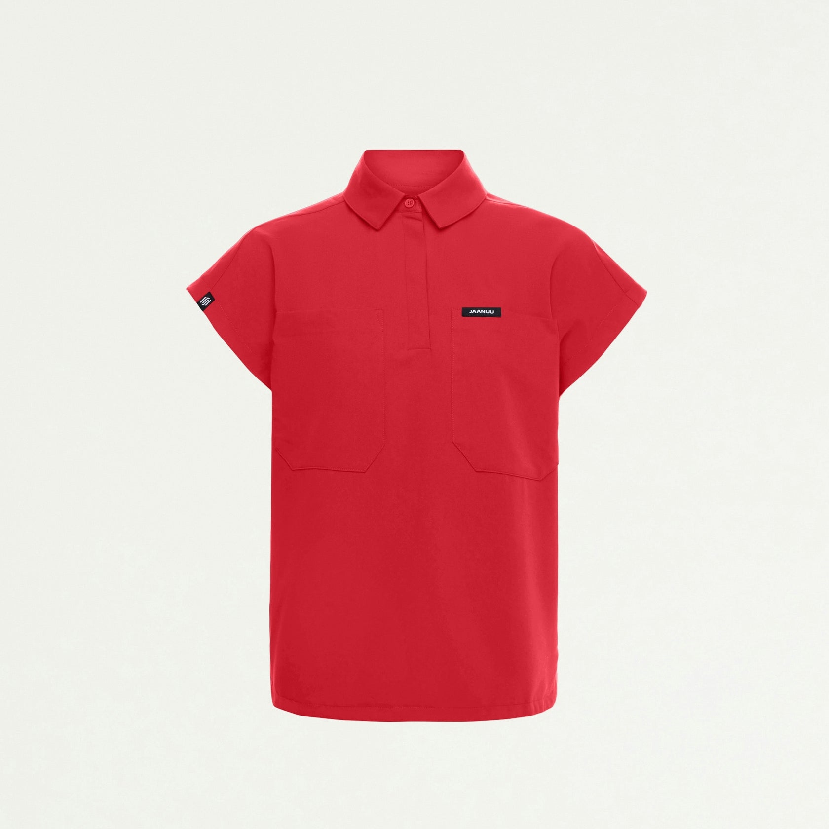 Acta Oversized 2-Pocket Scrub Top - Brilliant Red - WOMEN'S TOPS - Jaanuu