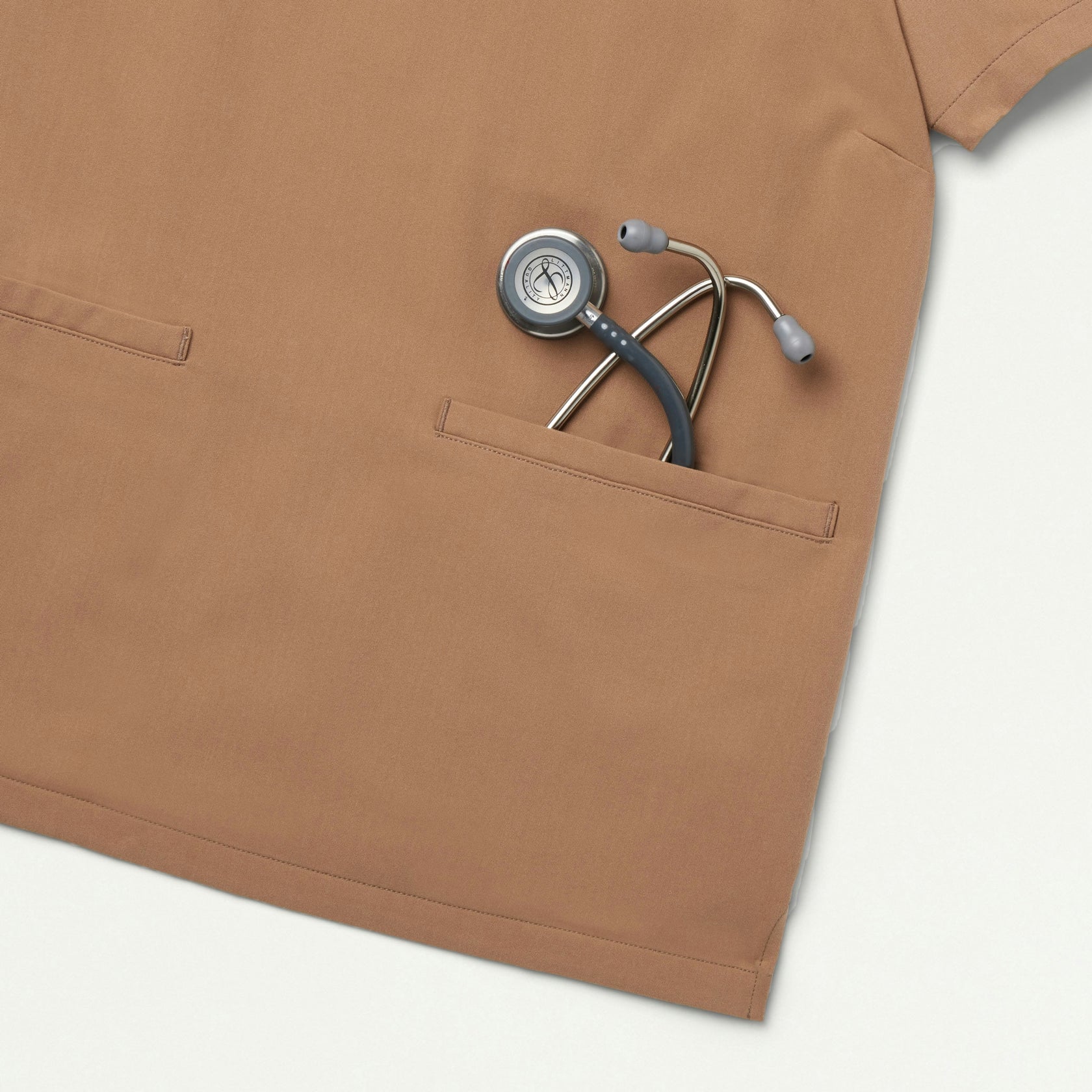 Helia Notched V-Neck Scrub Top - Trench - WOMEN'S TOPS - Jaanuu