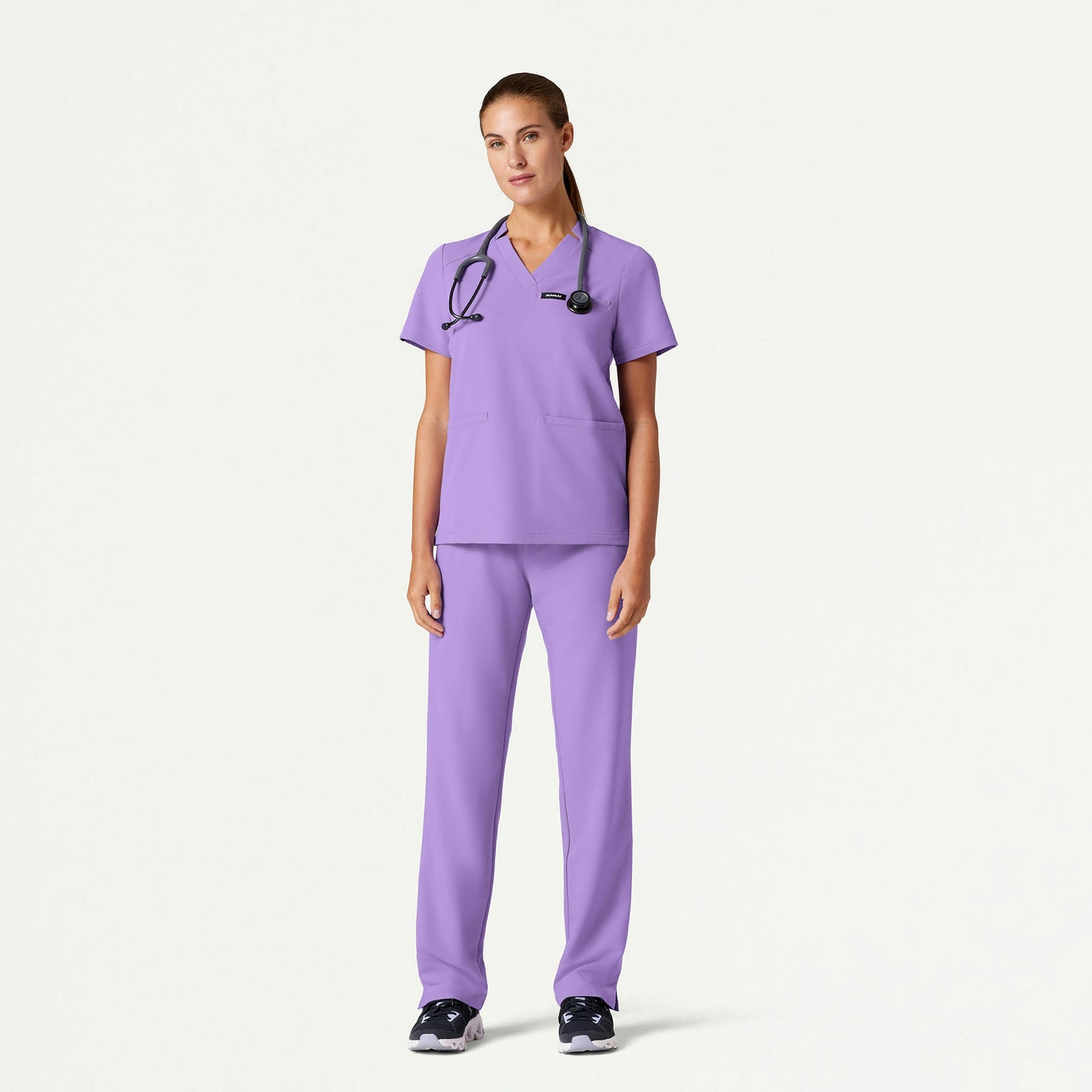 Xenos Essential Knit-Waist Scrub Pant - Lilac - WOMEN'S PANTS - Jaanuu