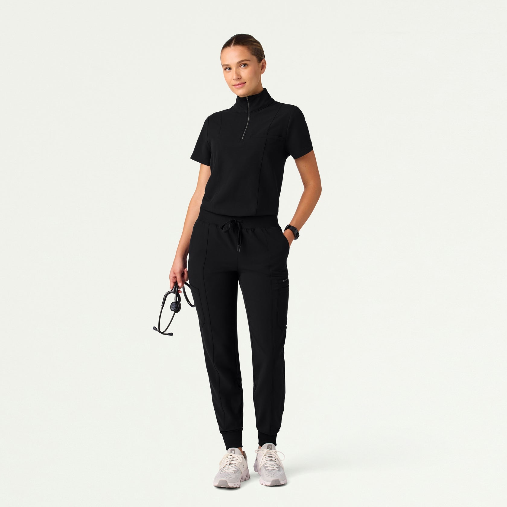 Liv Skinny 8-Pocket Scrub Jogger - Black - WOMEN'S PANTS - Jaanuu
