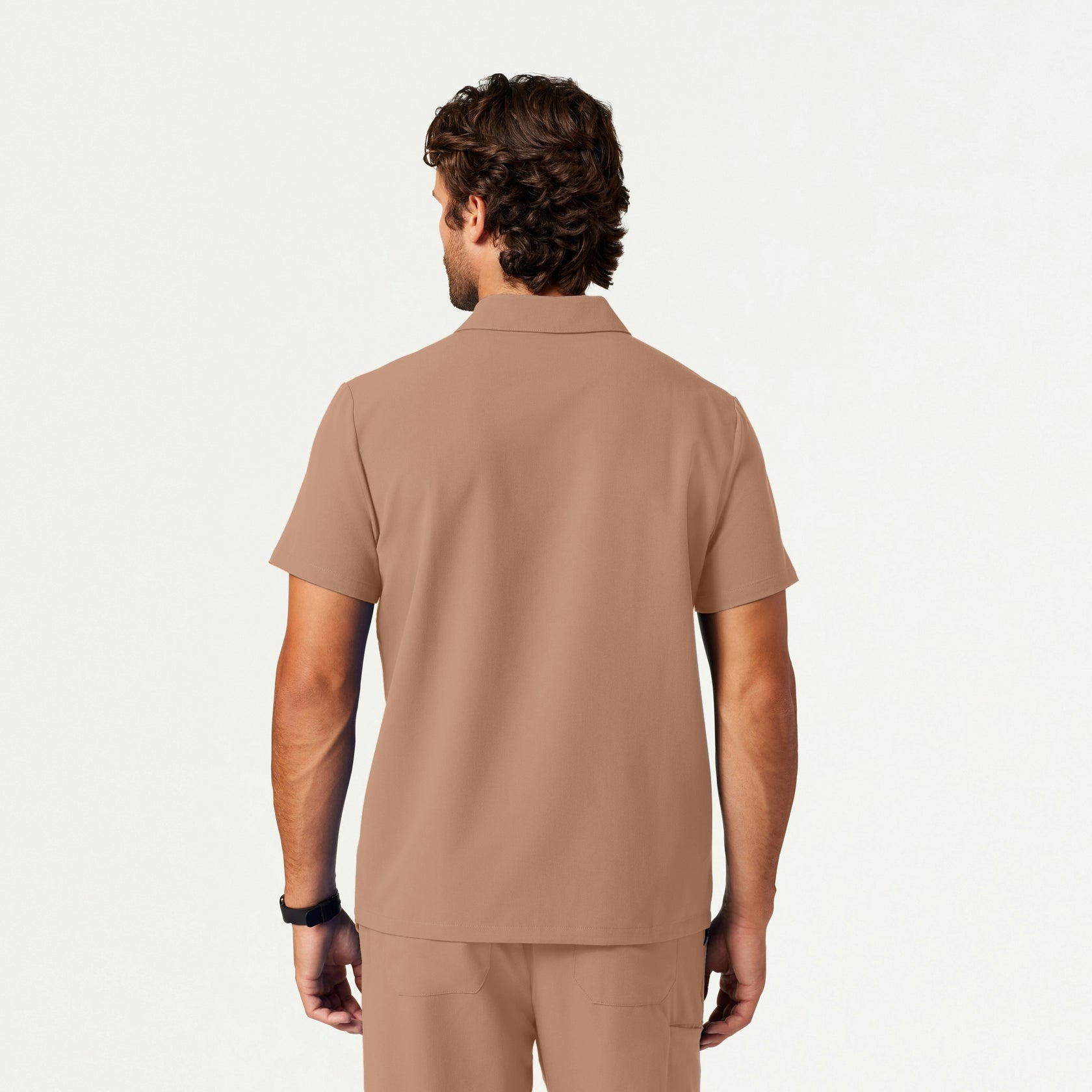 Axis Polo Scrub Top - Clay - MEN'S TOPS - Jaanuu