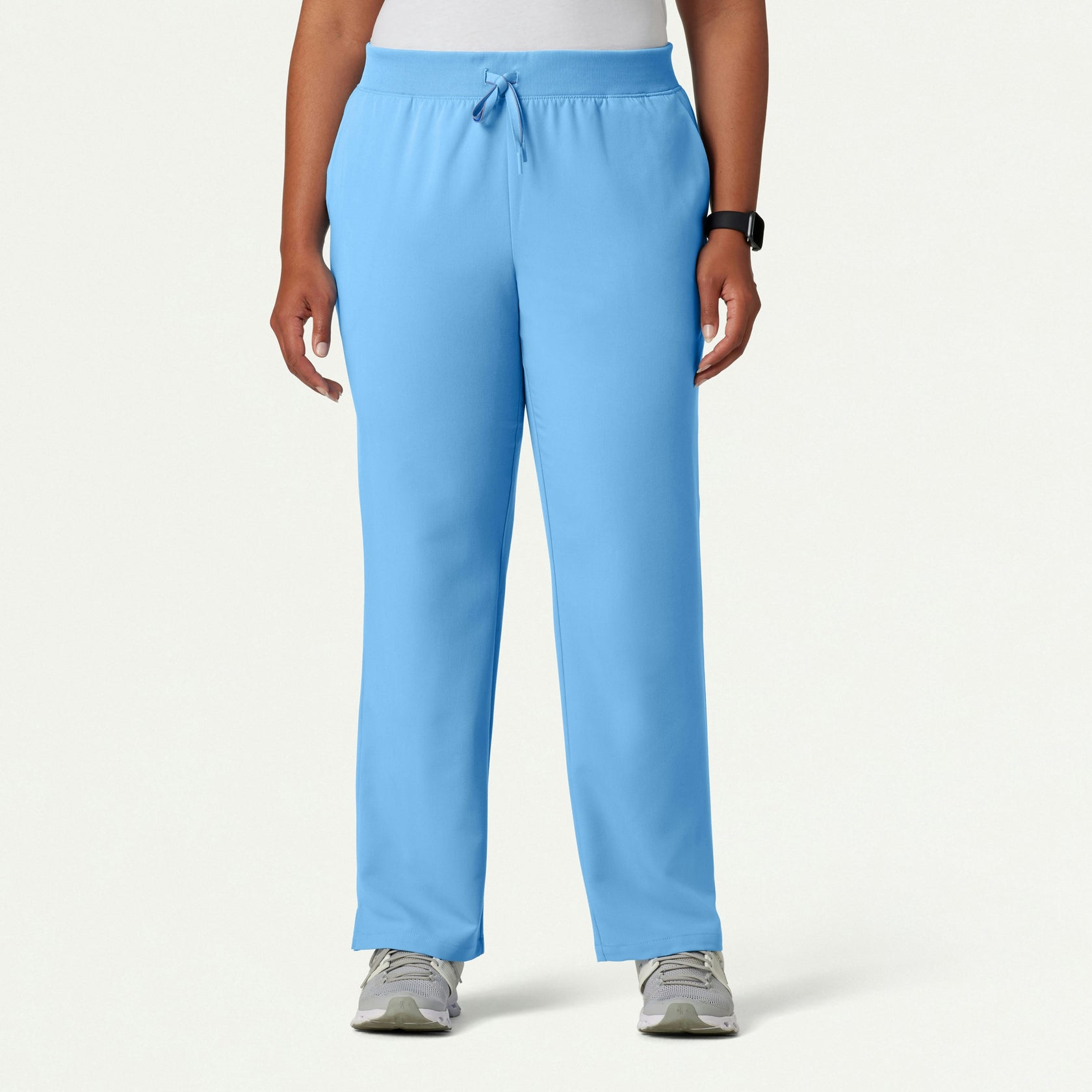 Xenos Essential Knit-Waist Scrub Pant - Sky Blue - WOMEN'S PANTS - Jaanuu