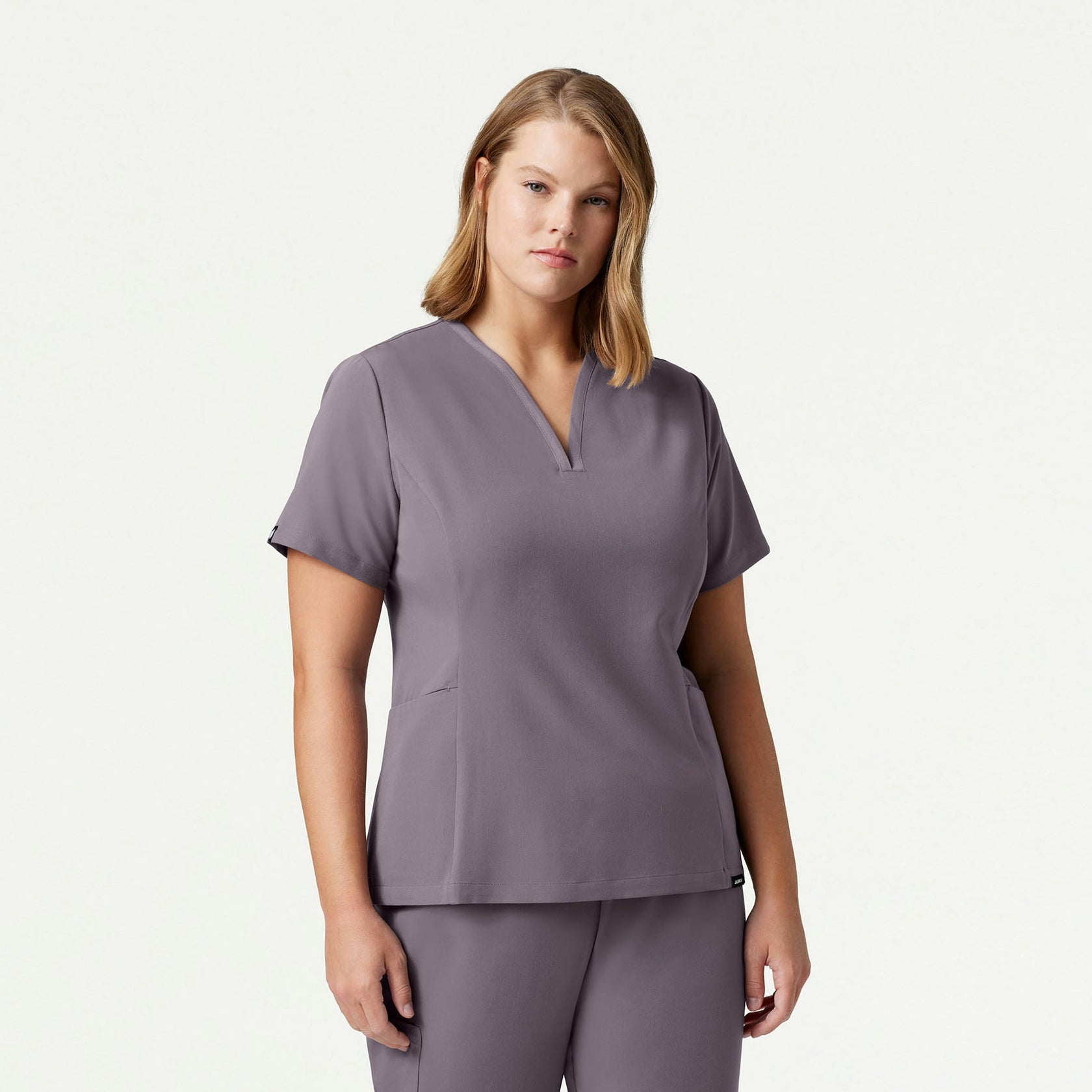 Calix Fit & Flare Scrub Top - Titanium - WOMEN'S TOPS - Jaanuu
