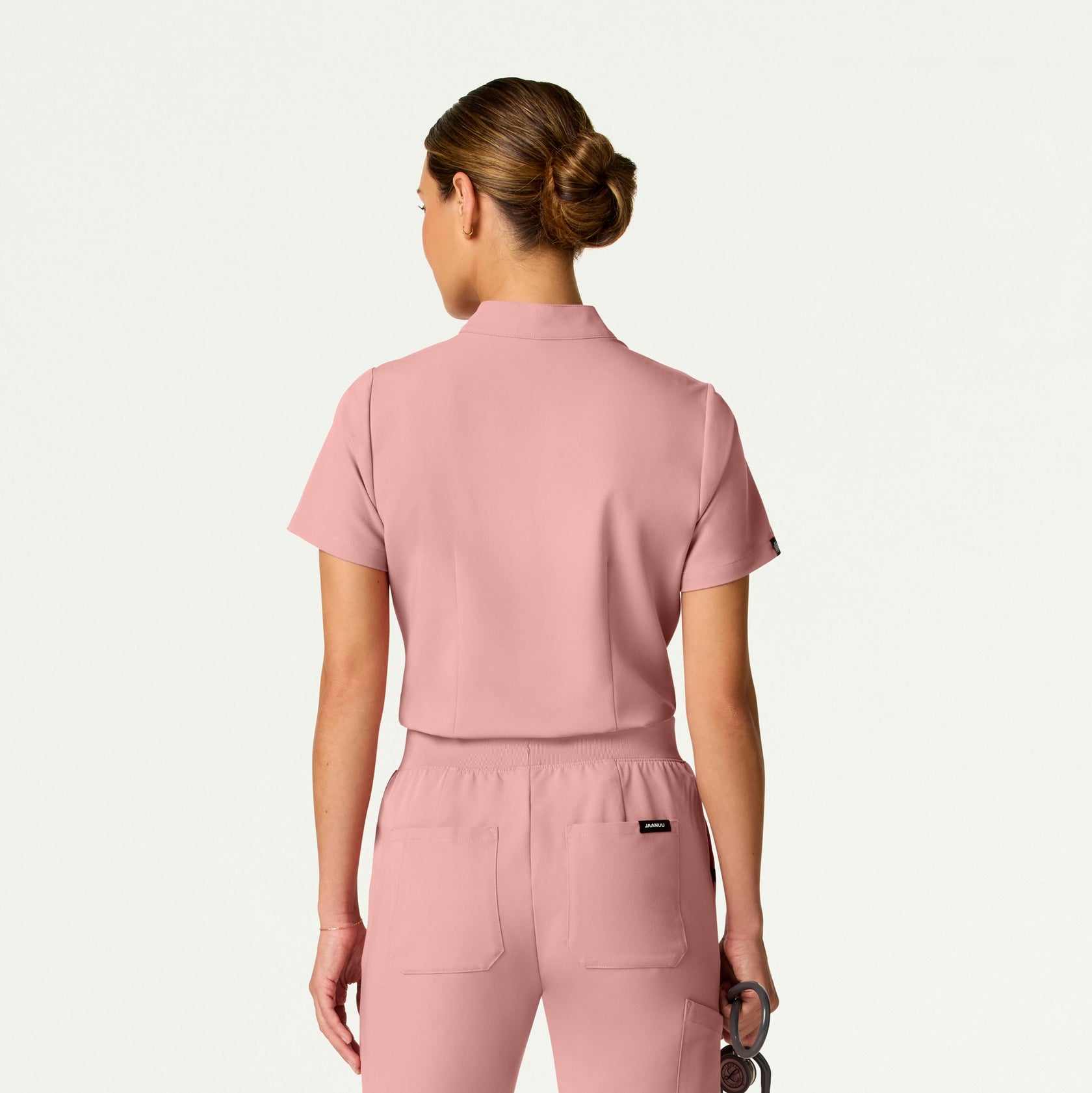 Serin Slim 1-Pocket Scrub Top - Mauve - WOMEN'S TOPS - Jaanuu