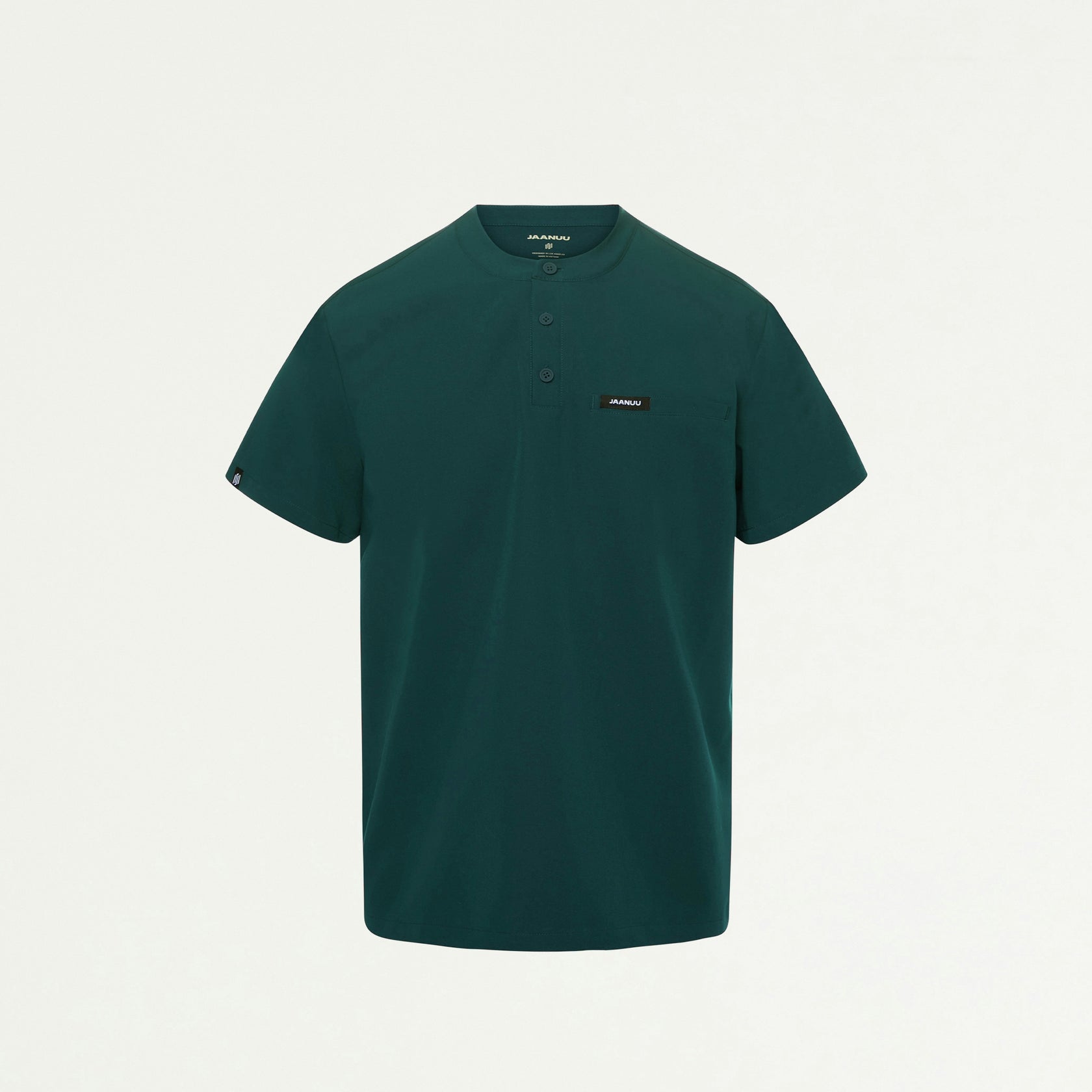 Reeve Henley Scrub Top - Midnight Green - MEN'S TOPS - Jaanuu