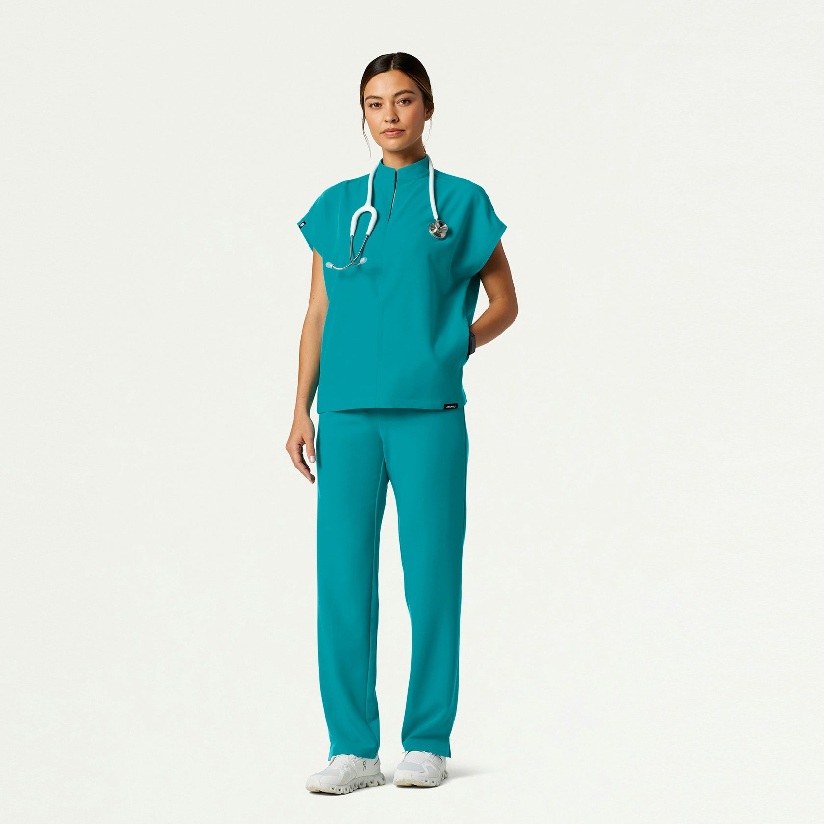 Kerr 365 High Waisted Scrub Pant - Aqua - WOMEN'S PANTS - Jaanuu