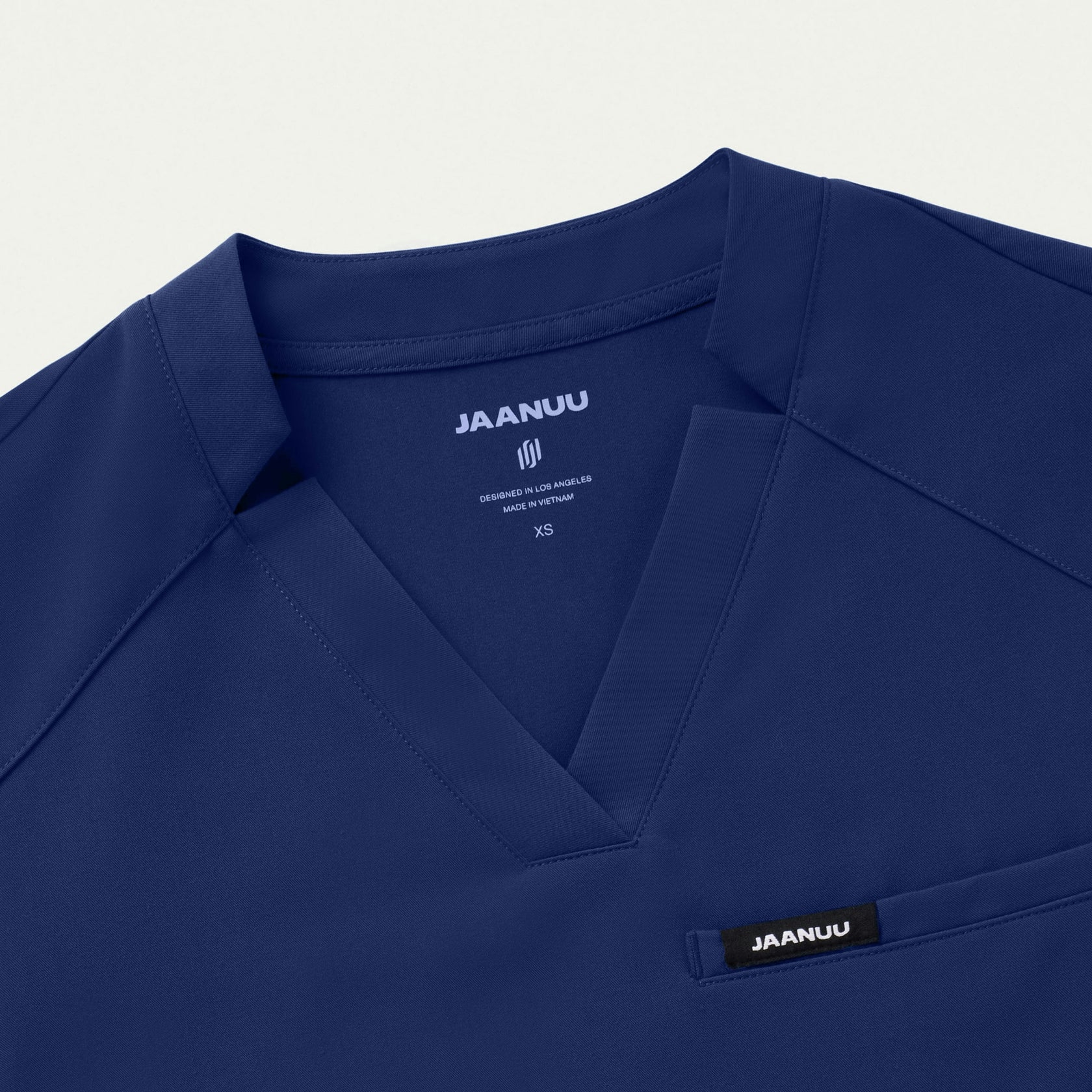 Helia Notched V-Neck Scrub Top - Navy Blue - WOMEN'S TOPS - Jaanuu