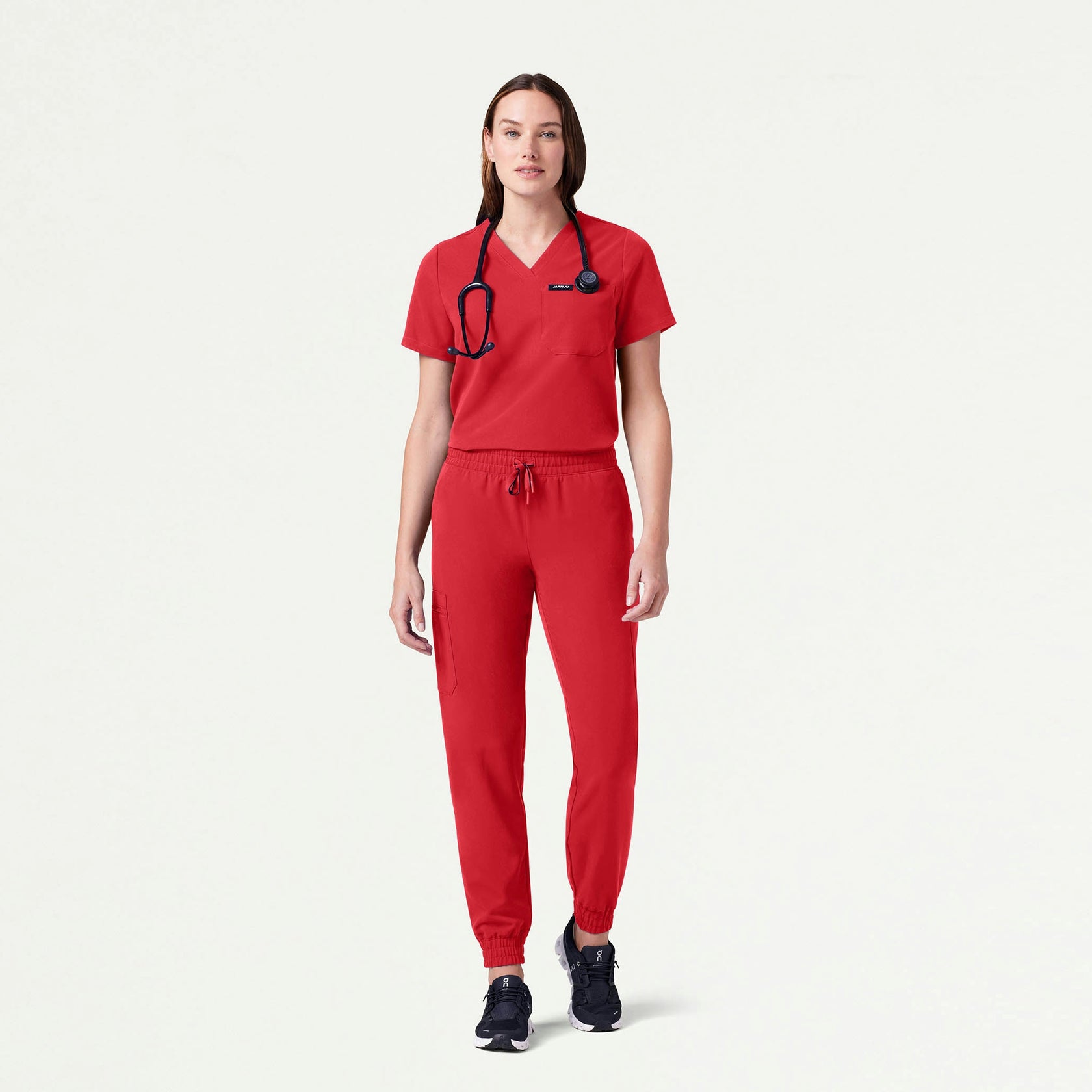 Neo Everyday Cargo Scrub Jogger - Brilliant Red - WOMEN'S PANTS - Jaanuu