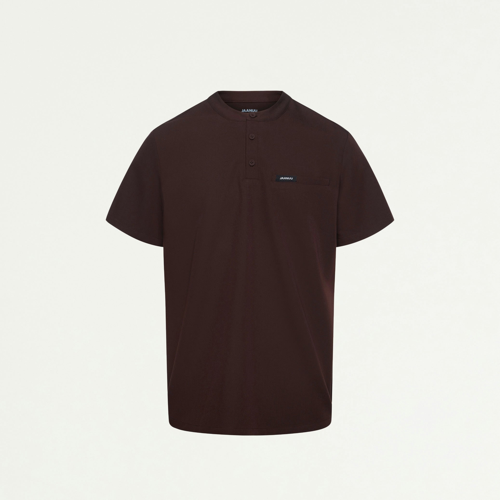 Reeve Henley Scrub Top - Espresso - MEN'S TOPS - Jaanuu