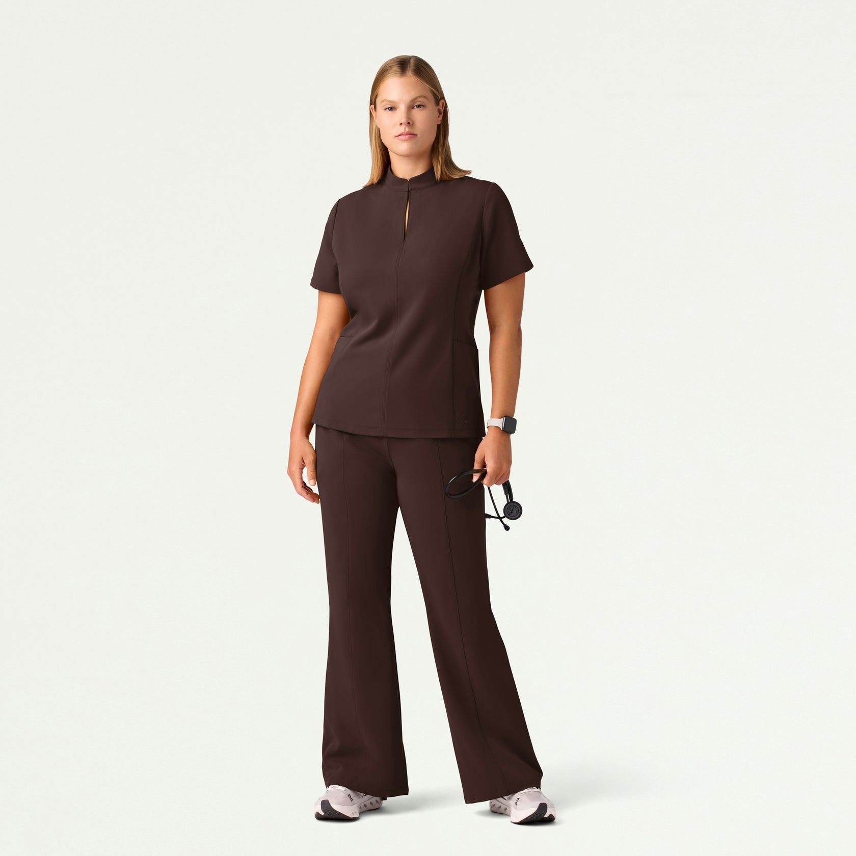 Harper Slim High Waisted Scrub Pant - Espresso - WOMEN'S PANTS - Jaanuu