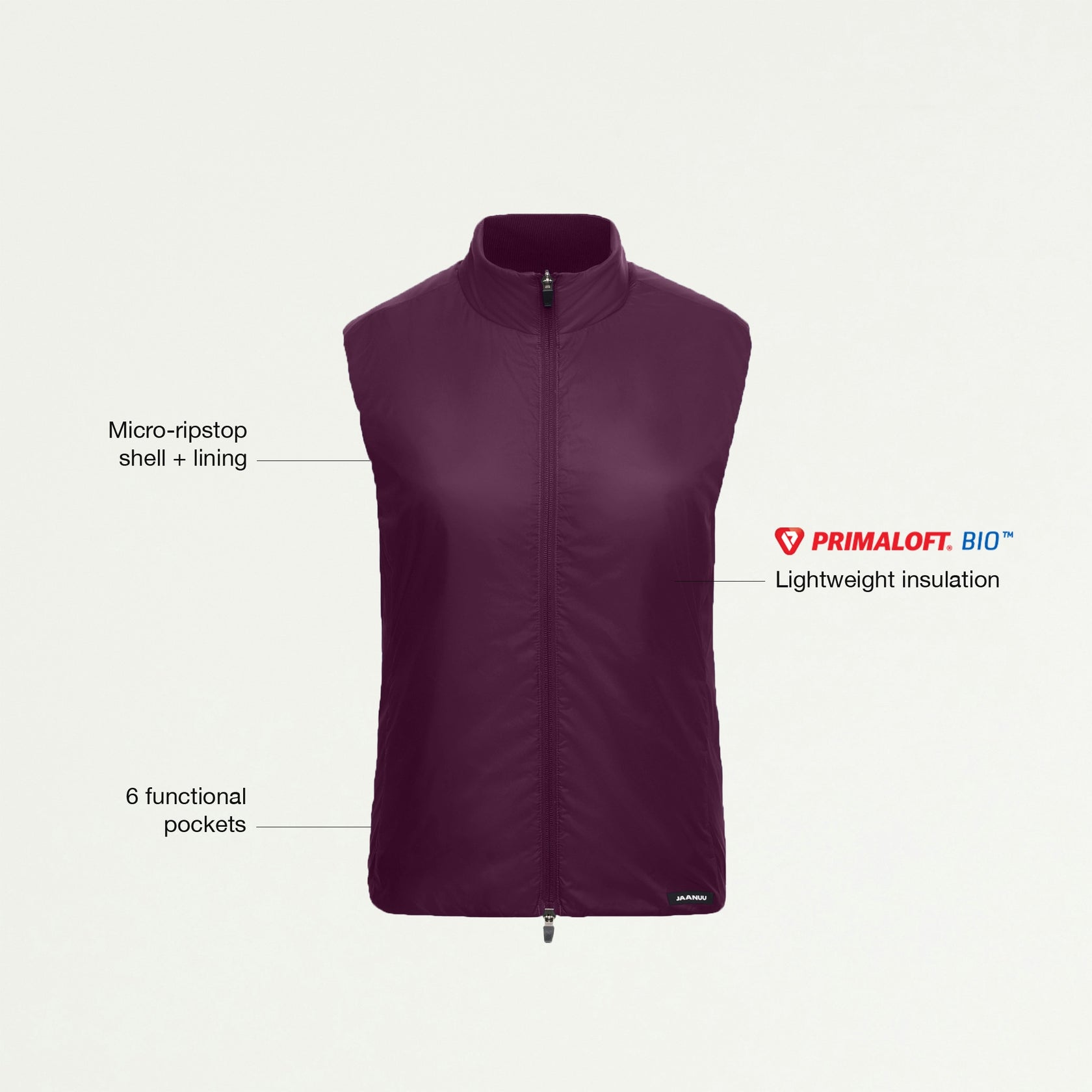 Phantom Slim Insulated Vest - Dark Amethyst - WOMEN'S JACKETS - Jaanuu