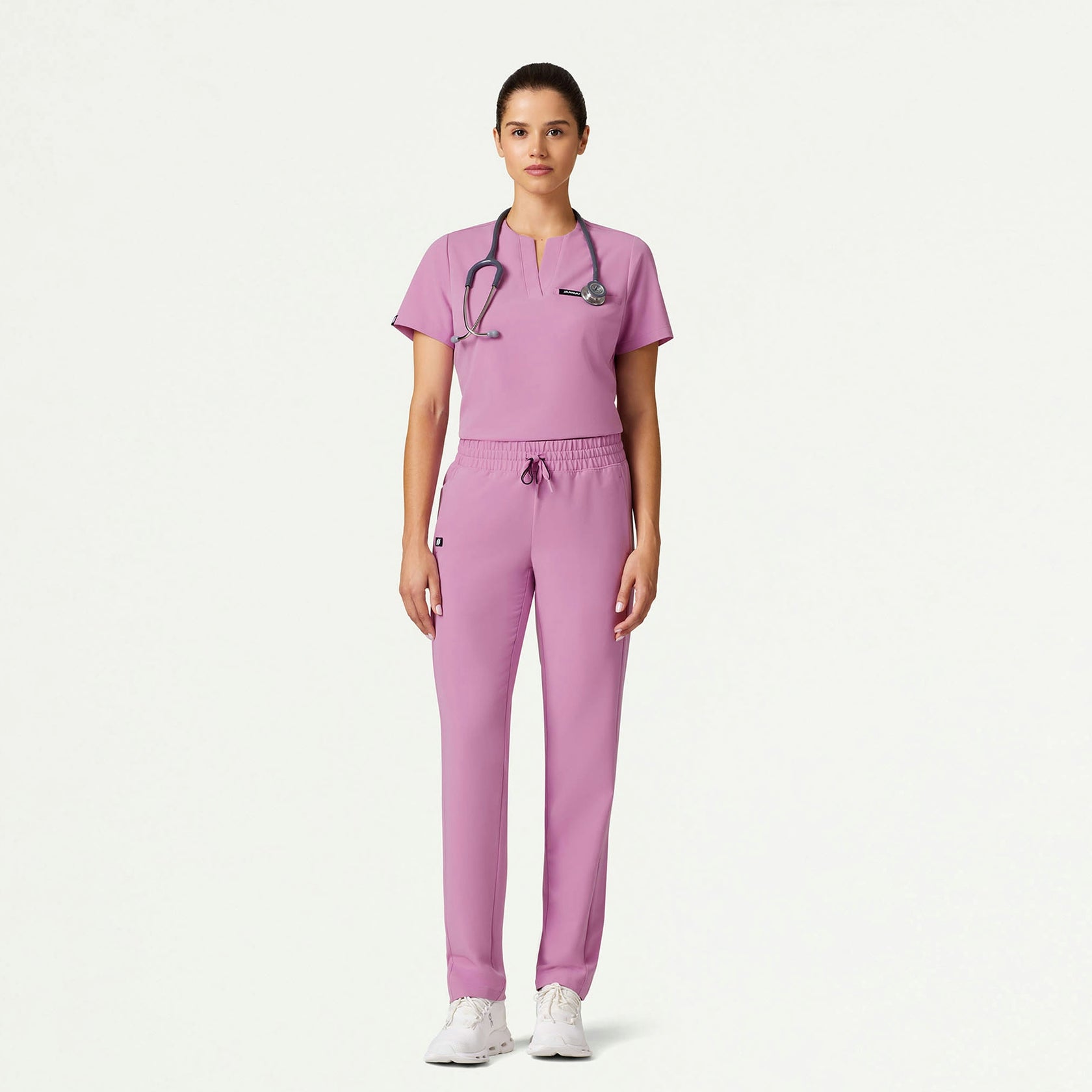 Andra Slim 1-Pocket Scrub Top - Light Magenta - WOMEN'S TOPS - Jaanuu