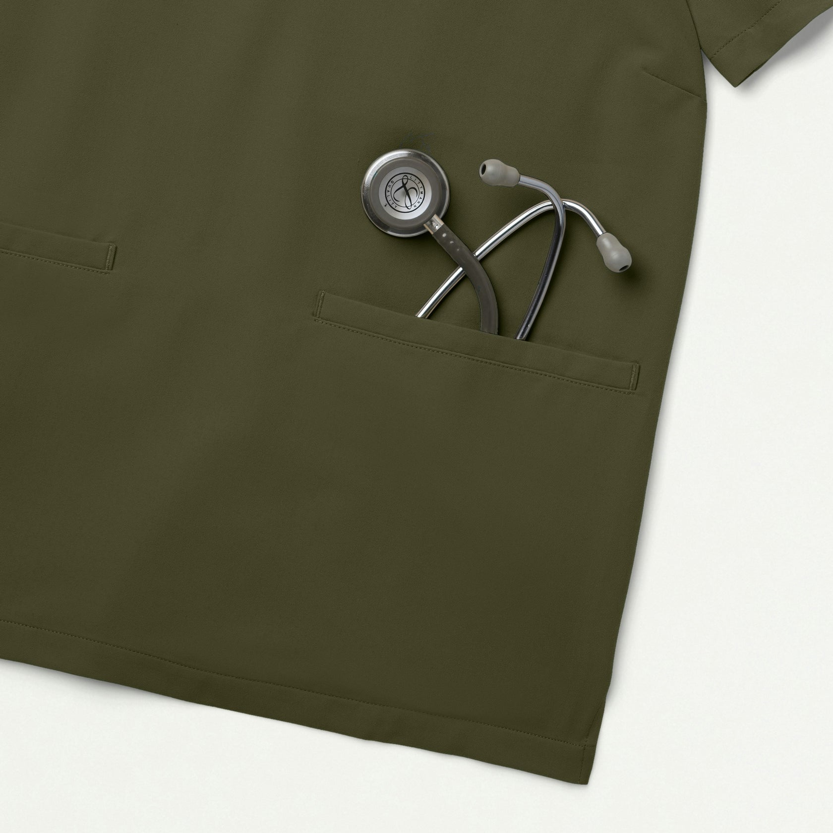 Helia Notched V-Neck Scrub Top - Olive - WOMEN'S TOPS - Jaanuu