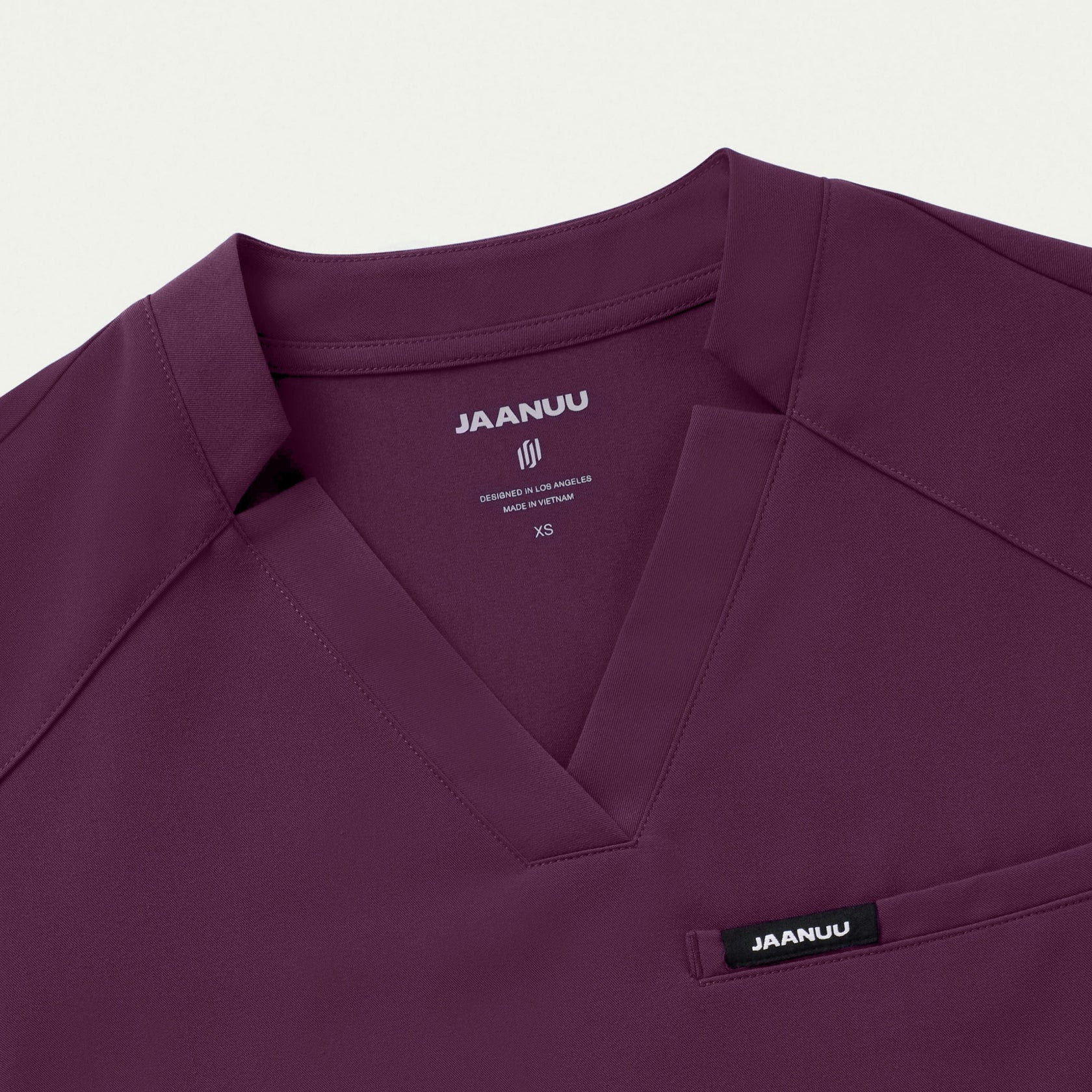 Helia Notched V-Neck Scrub Top - Dark Amethyst - WOMEN'S TOPS - Jaanuu
