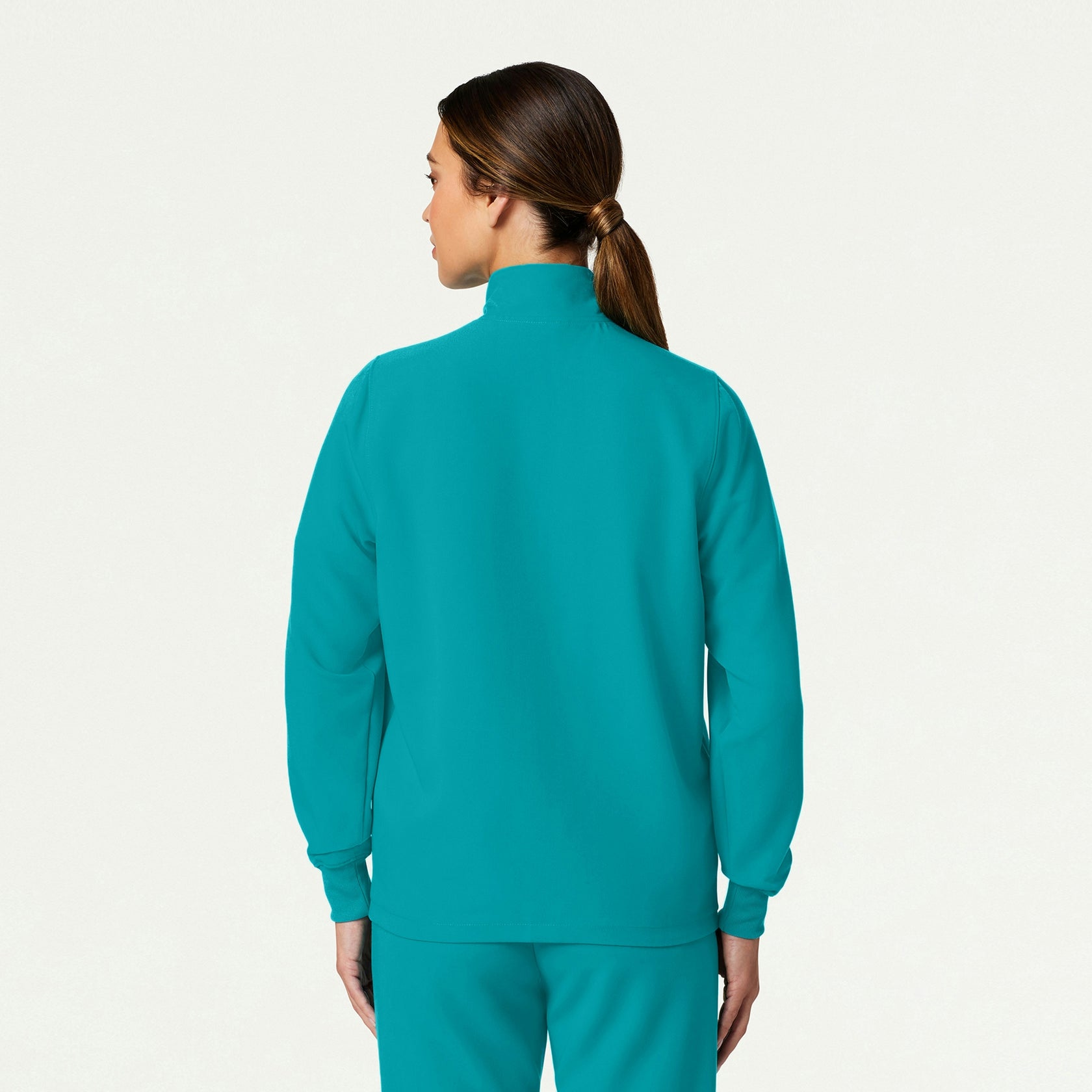 Ceri Essential 6-Pocket Scrub Jacket - Aqua - WOMEN'S JACKETS - Jaanuu
