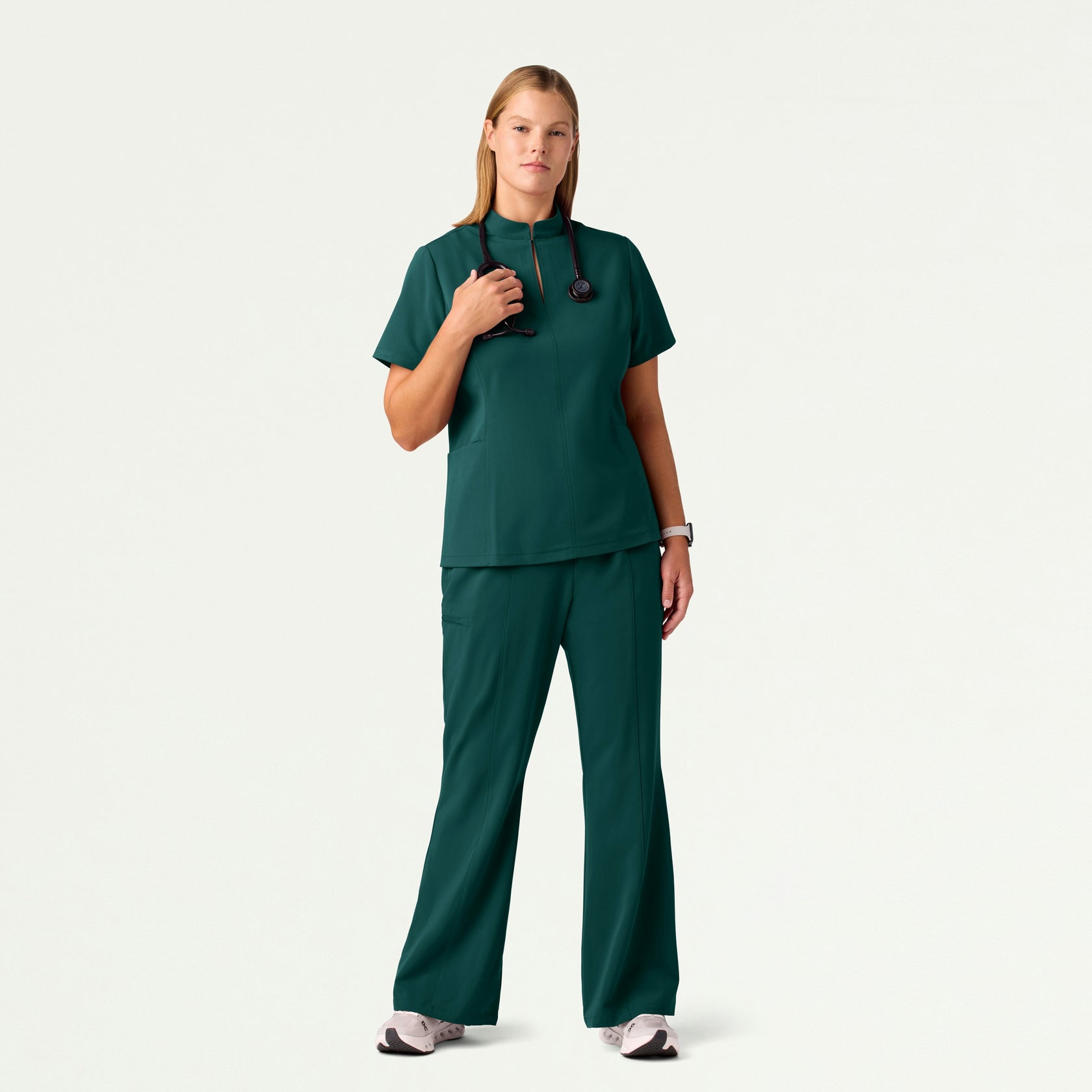 Harper Slim High Waisted Scrub Pant - Midnight Green - WOMEN'S PANTS - Jaanuu