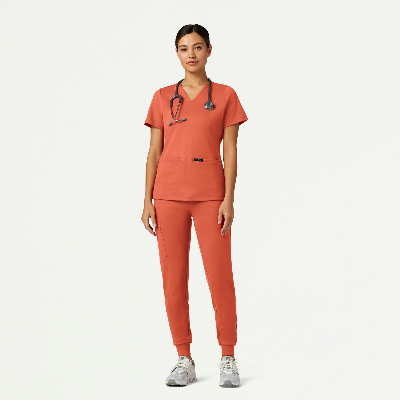 Cesi Slim ULTRAsoft Scrub Top - Terra - WOMEN'S TOPS - Jaanuu