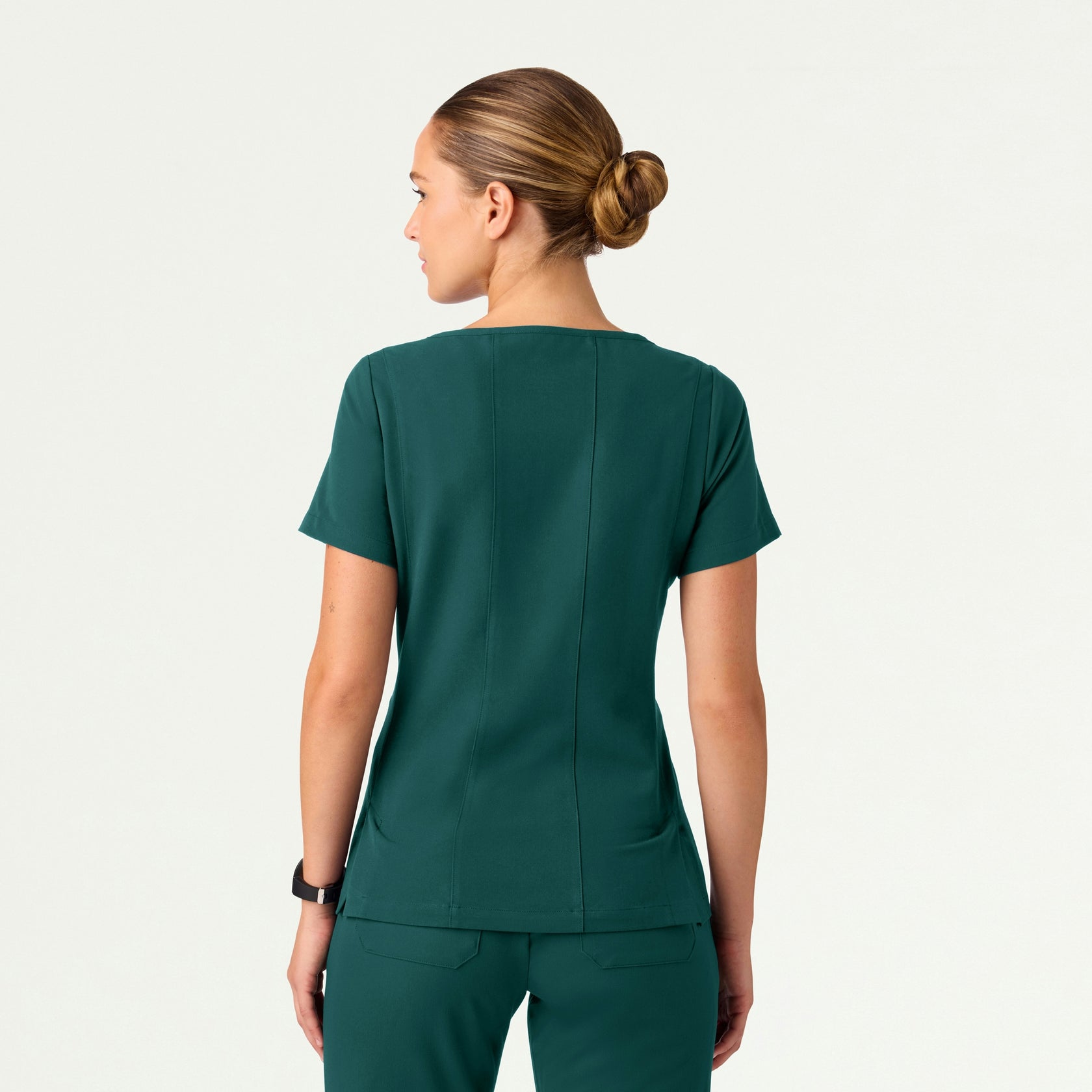 Emery Slim Square-Neck Scrub Top - Midnight Green - WOMEN'S TOPS - Jaanuu