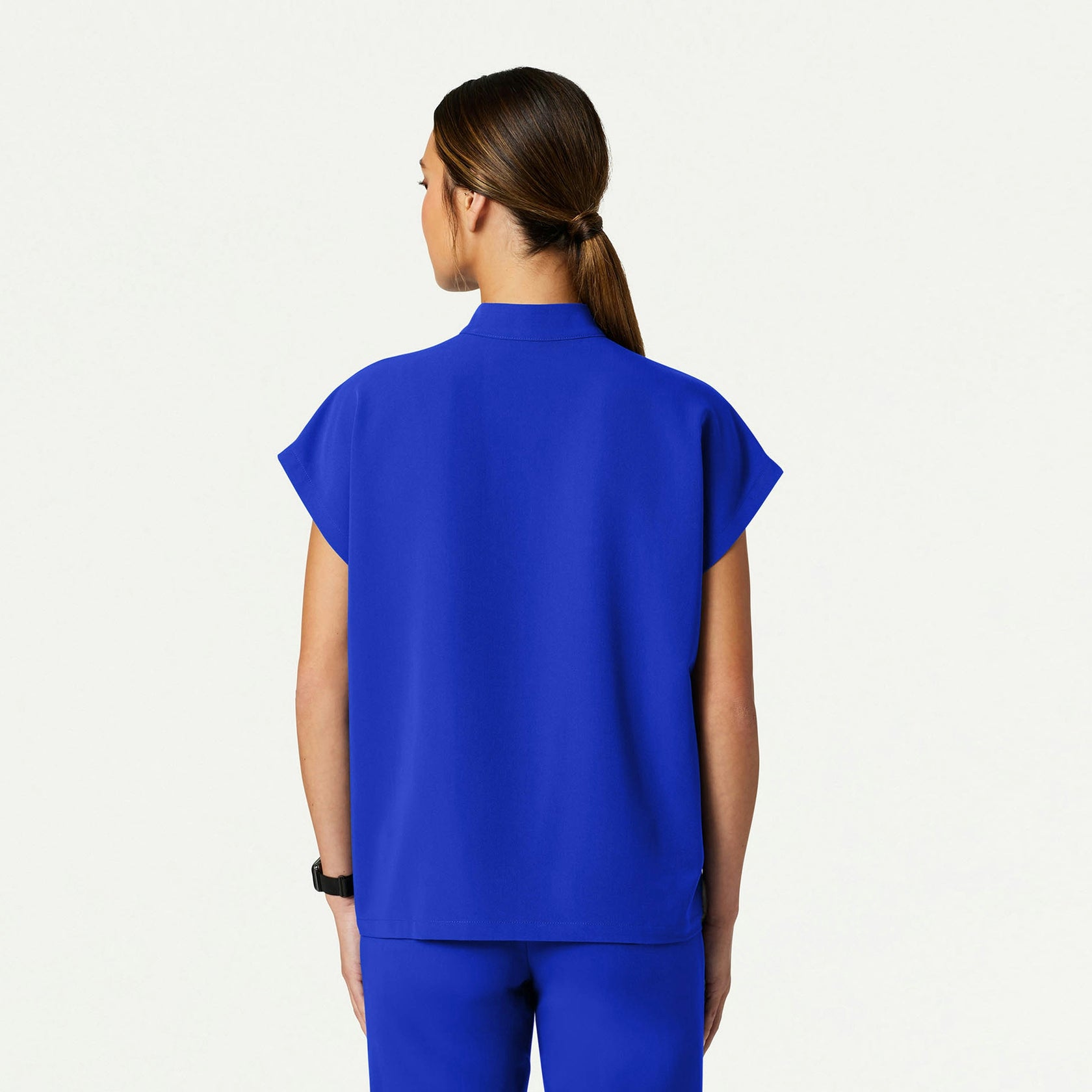 Aris Oversized 2-Pocket Scrub Top - Electric Blue - WOMEN'S TOPS - Jaanuu