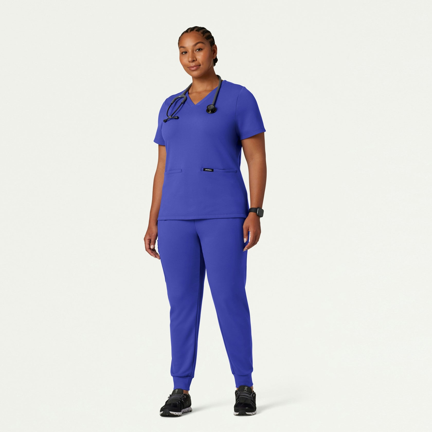 Cesi Slim ULTRAsoft Scrub Top - Moon Blue - WOMEN'S TOPS - Jaanuu