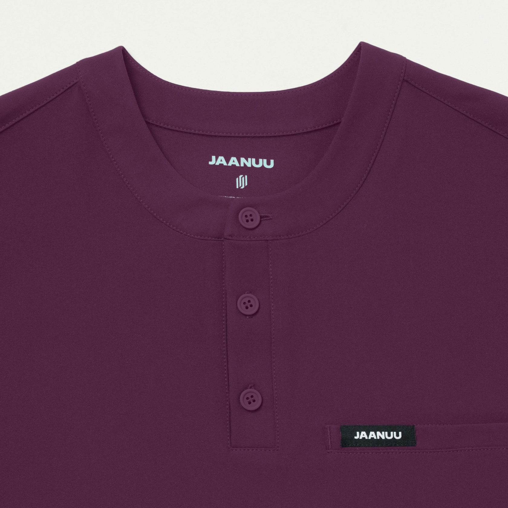 Reeve Henley Scrub Top - Dark Amethyst - MEN'S TOPS - Jaanuu